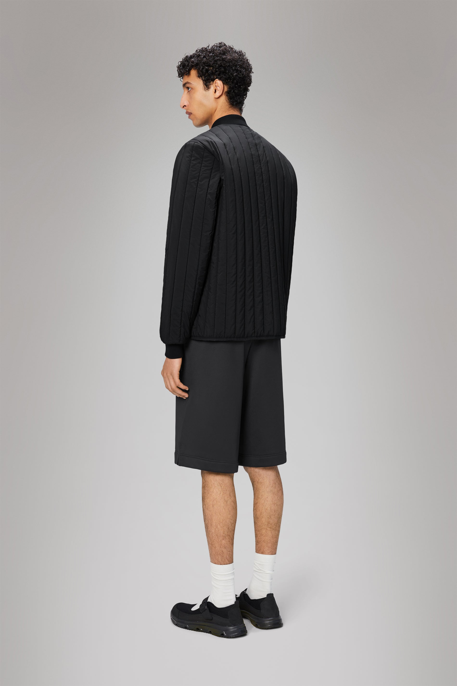 RAINS Banja Liner Bomber Jacket Black Overshirt