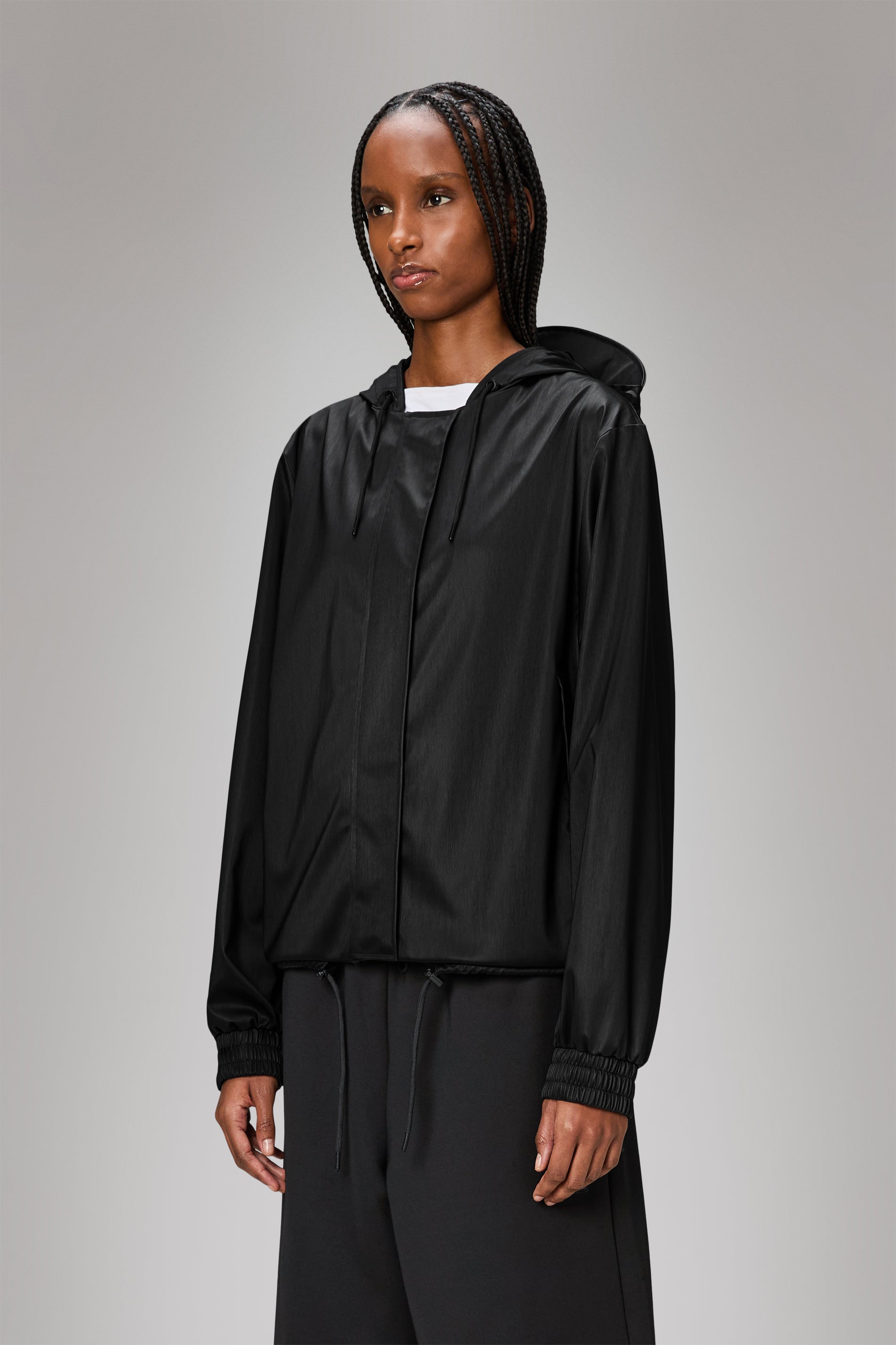RAINS String W Jacket Black Grain Jacket