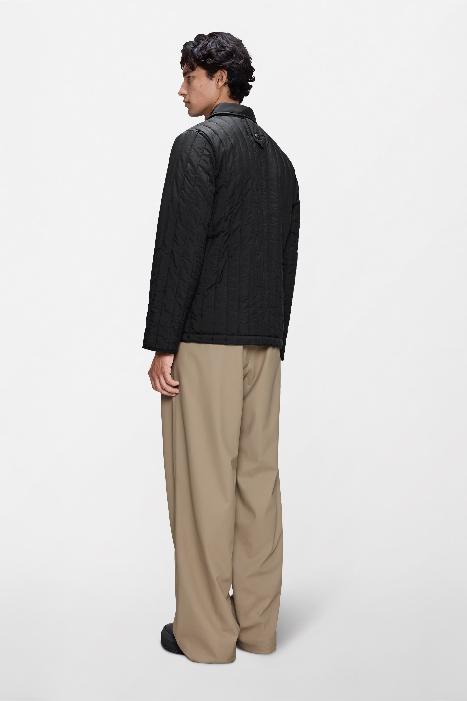RAINS Banja Liner Overshirt Black Long Sleeve