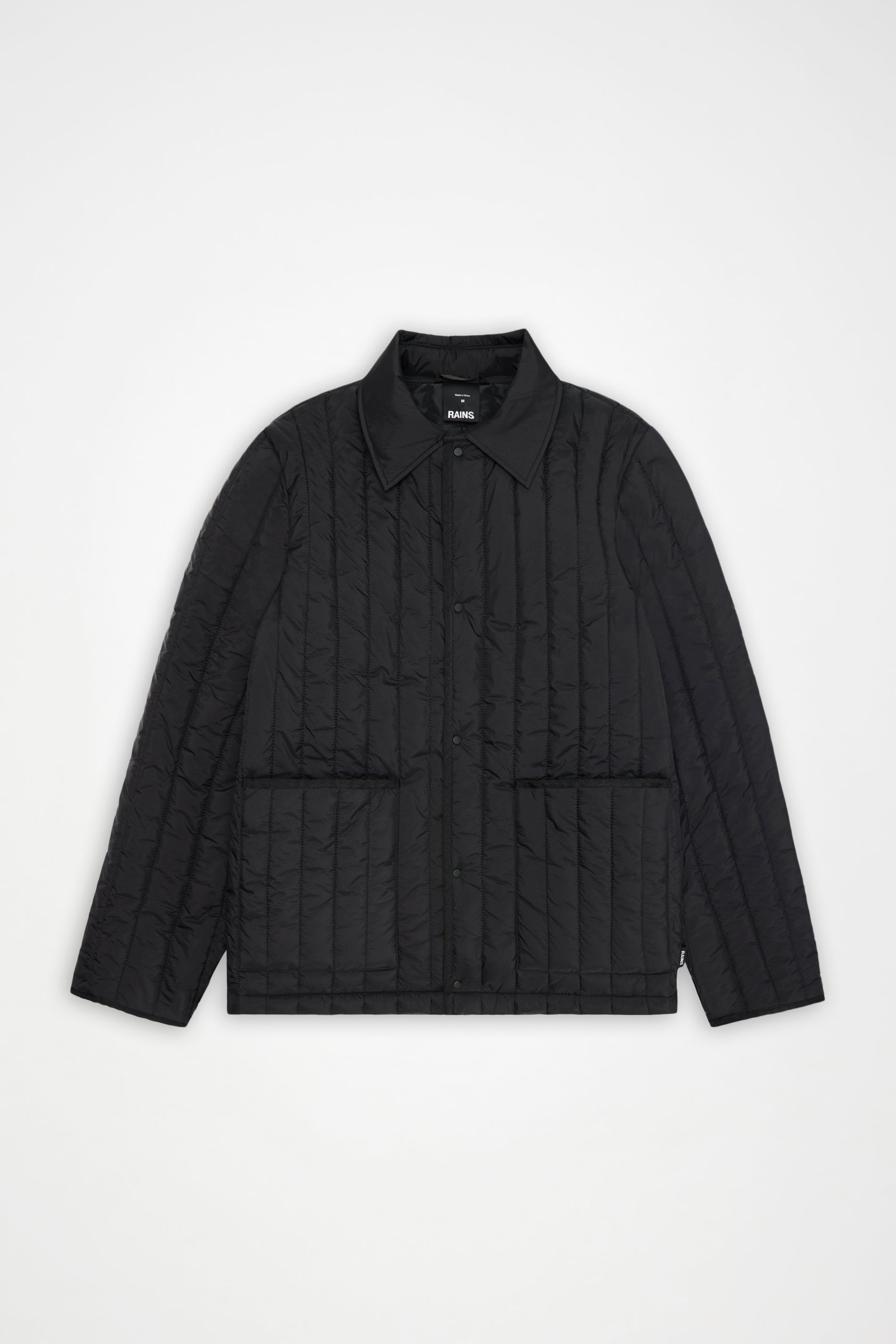RAINS Banja Liner Overshirt Black Long Sleeve