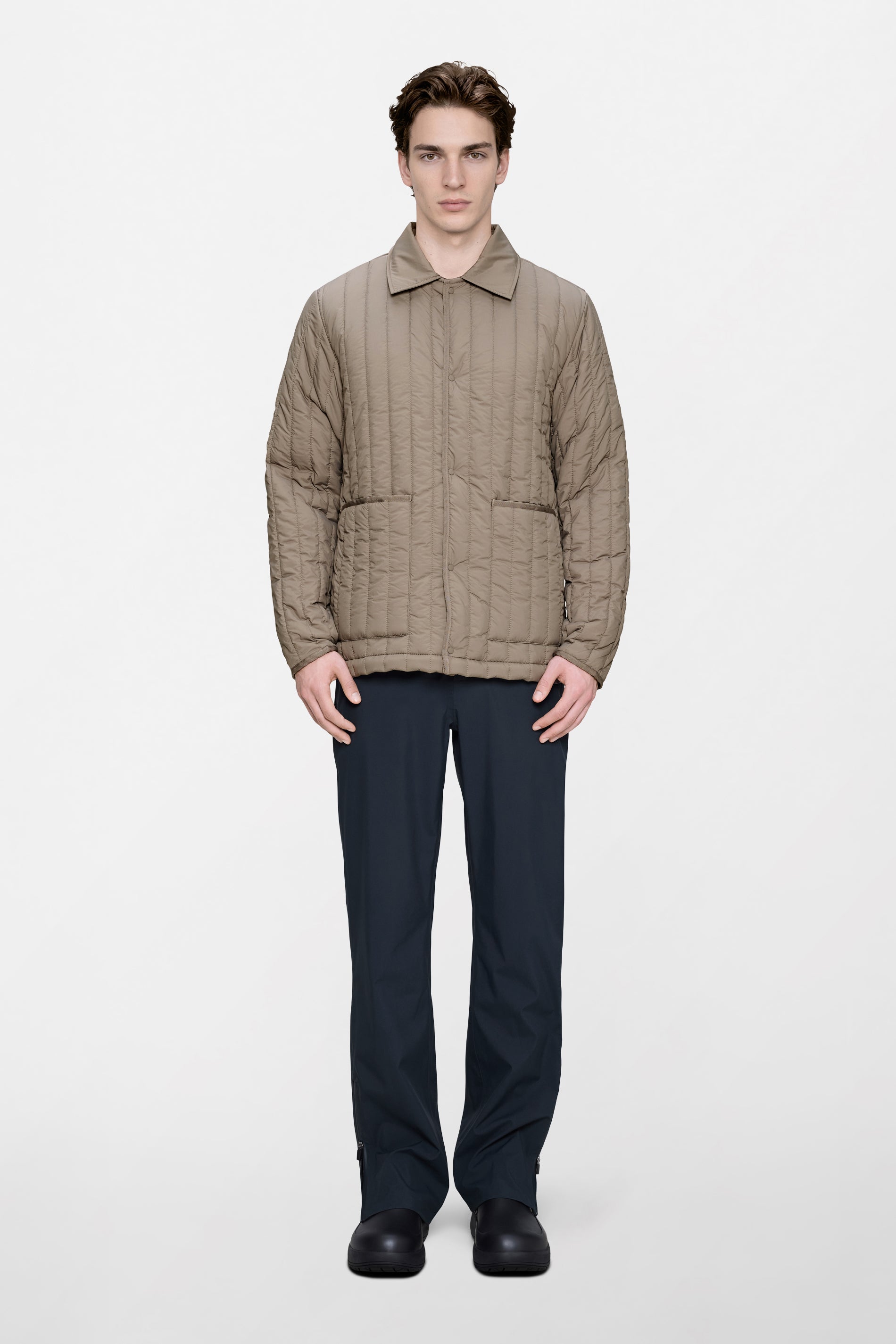 RAINS Banja Liner Overshirt Cinder Long Sleeve