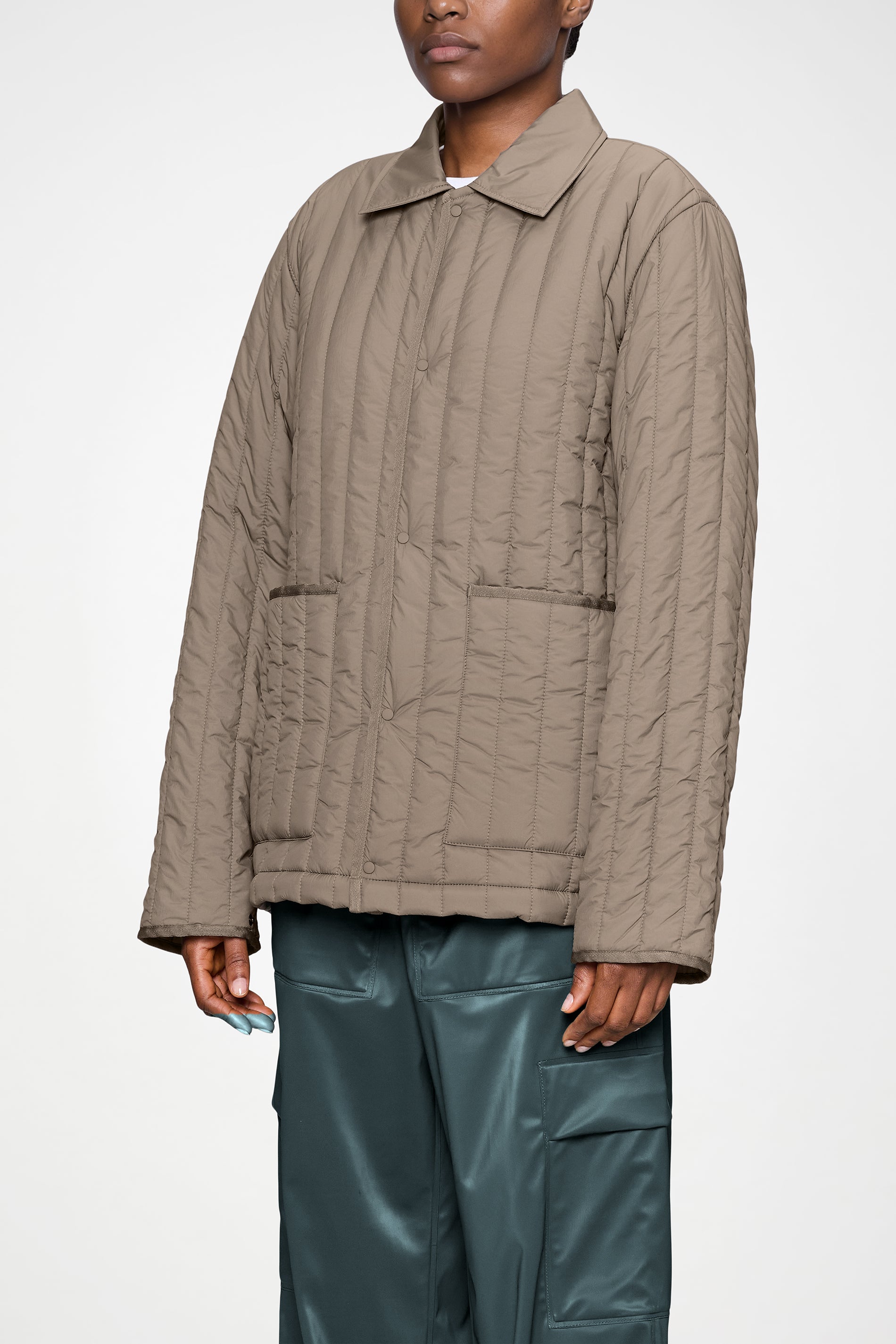 RAINS Banja Liner Overshirt Cinder Long Sleeve