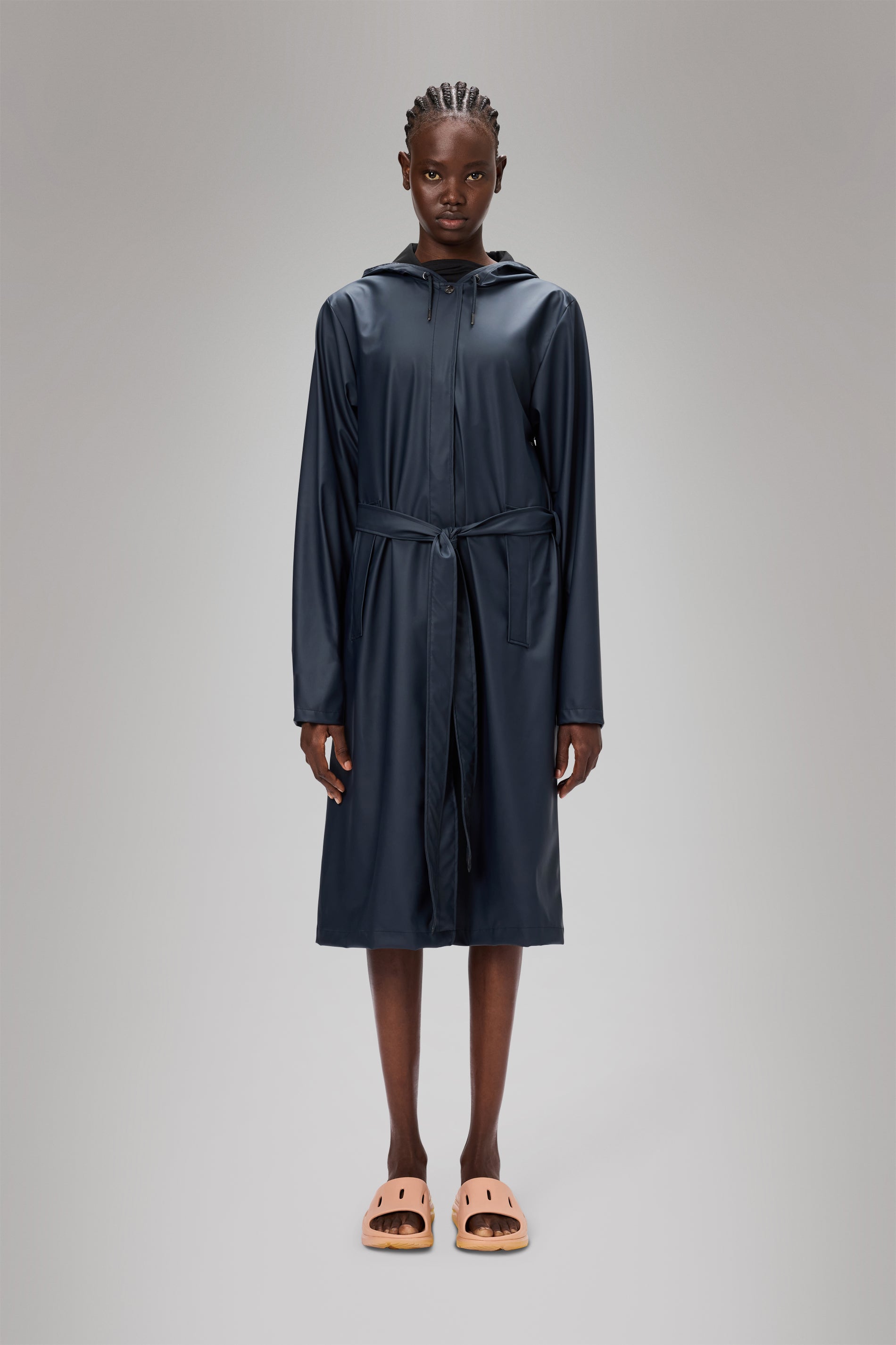 RAINS A-Line Longer W Jacket Navy Jacket