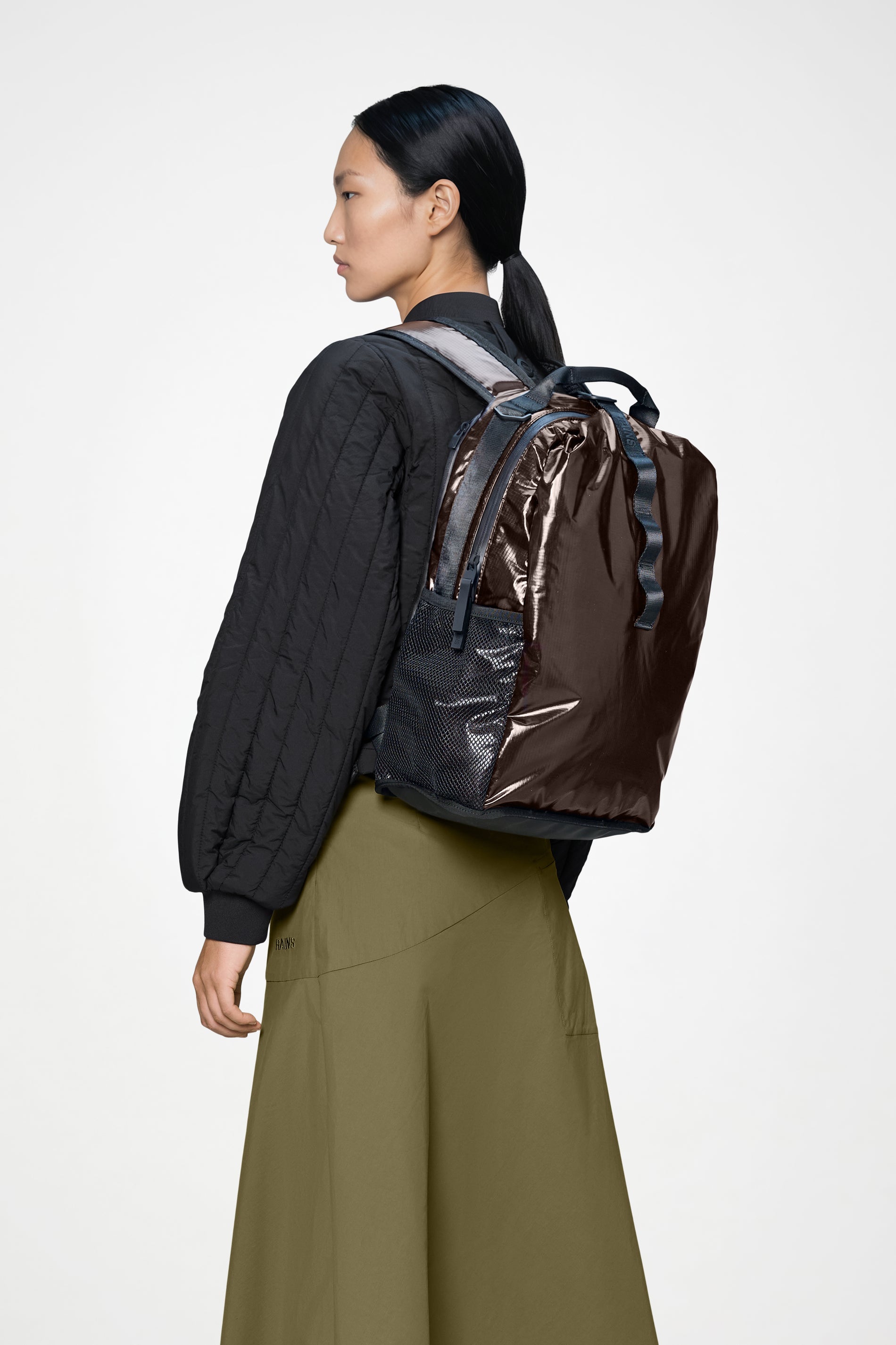 RAINS Sibu Clip Front Backpack Bark Backpack