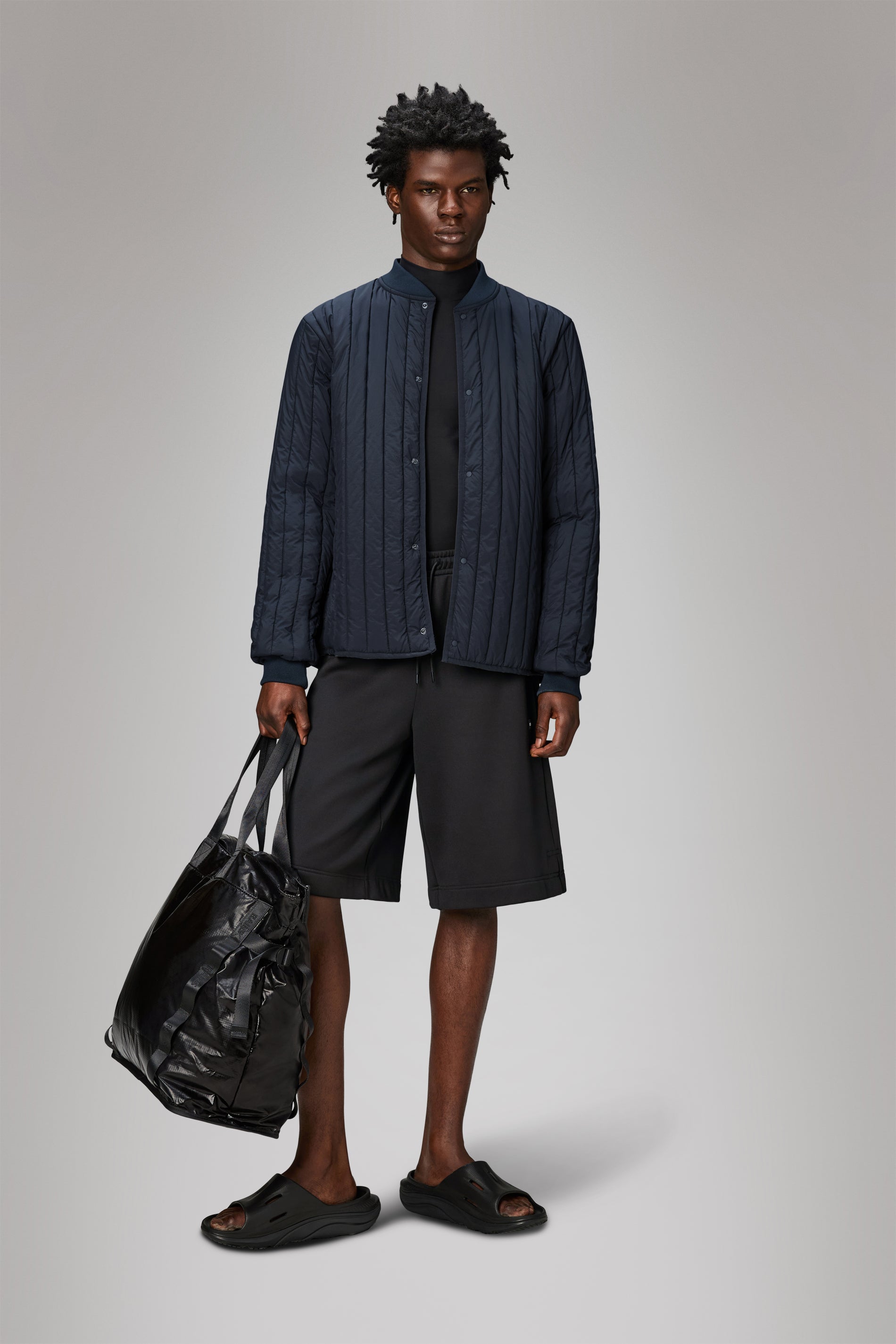 RAINS Banja Liner Bomber Jacket Navy Overshirt