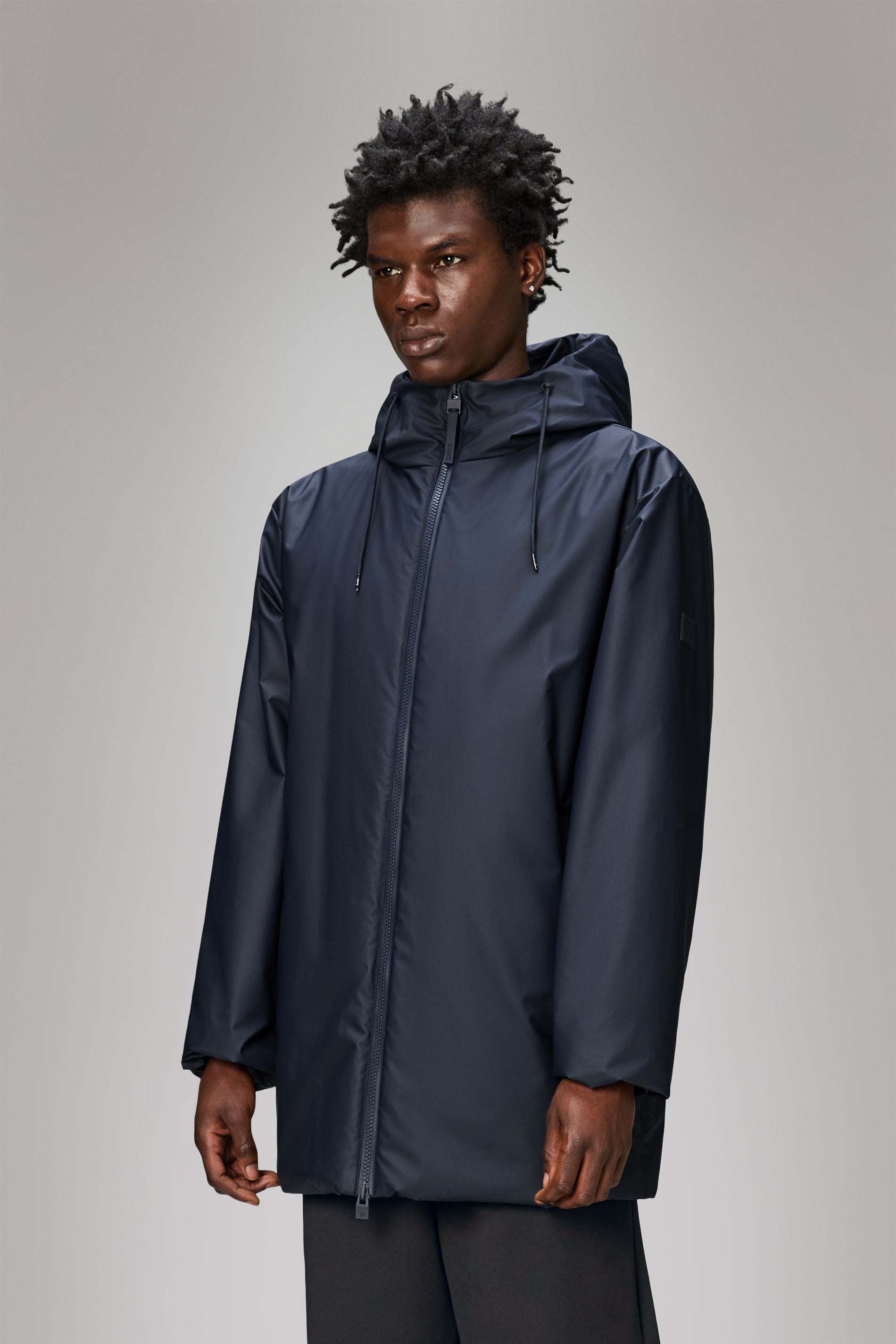 RAINS Lohja Long Insulated Jacket Navy Jacket