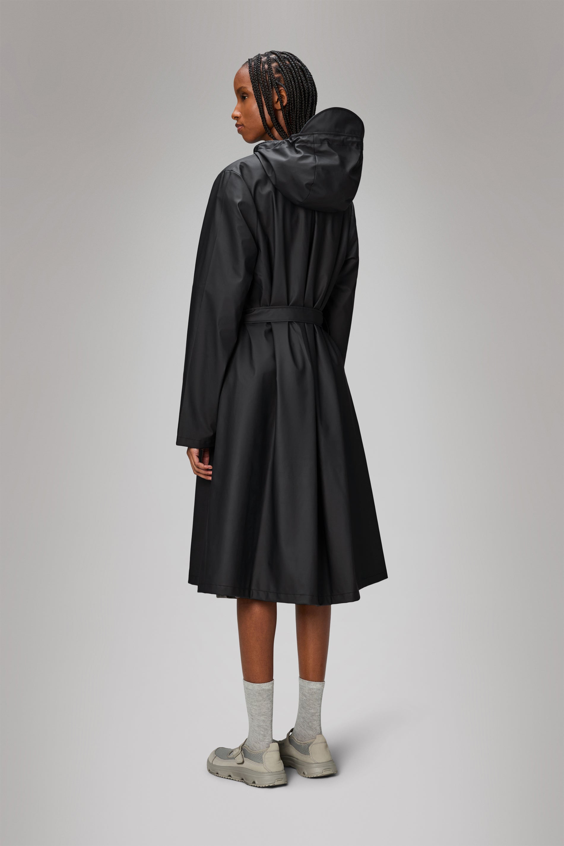 RAINS A-Line Longer W Jacket Black Jacket