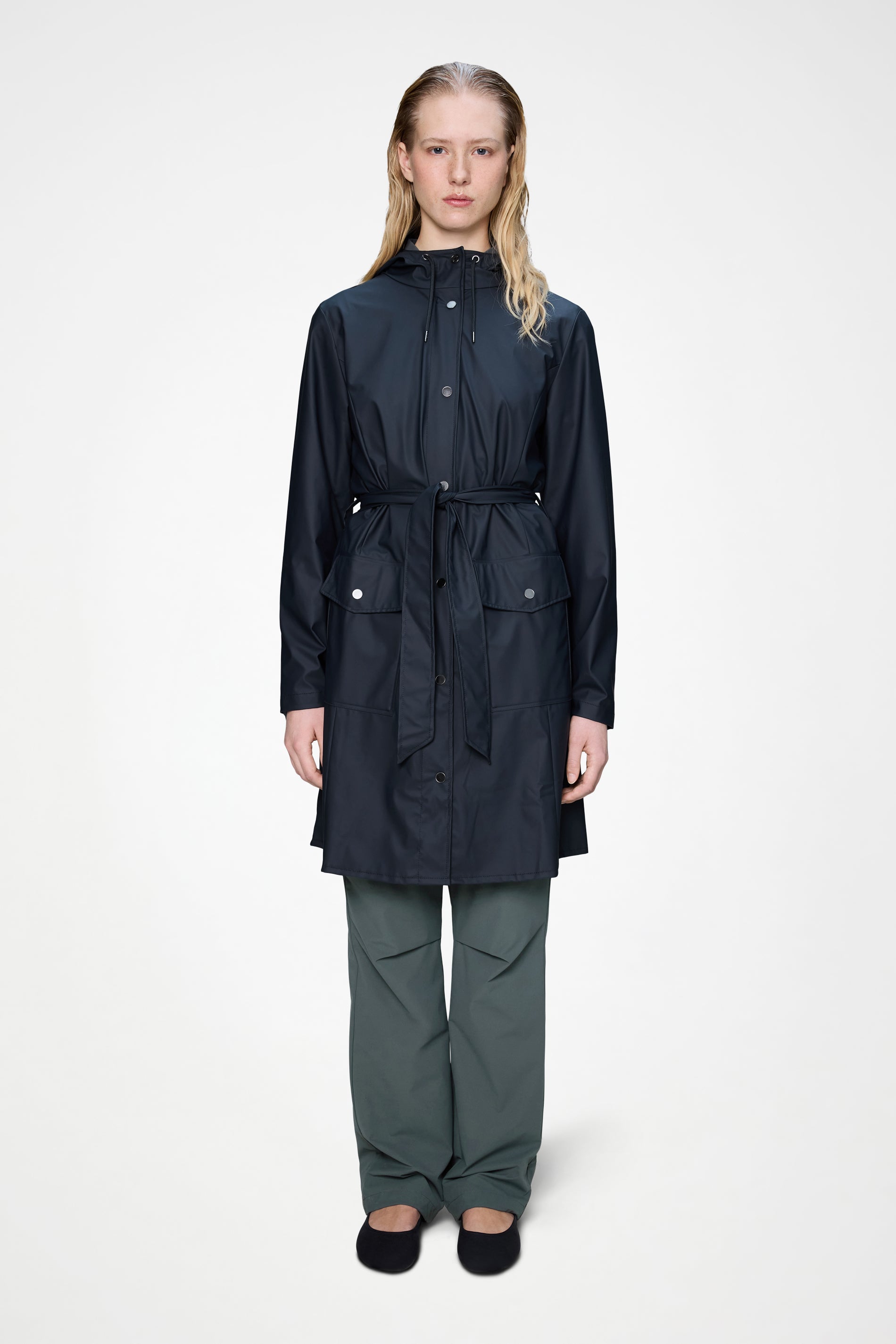 RAINS Curve Long Jacket
Navy Jacket