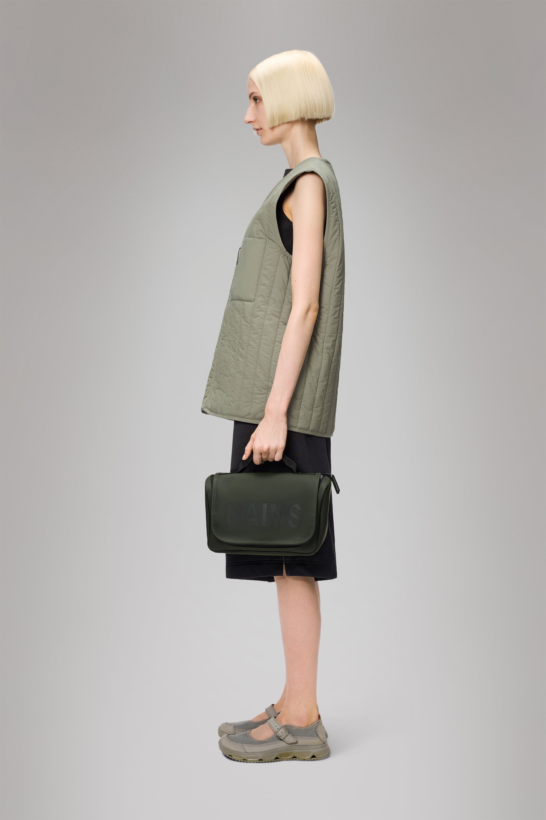 RAINS Texel Wash Bag Green Wash Bag