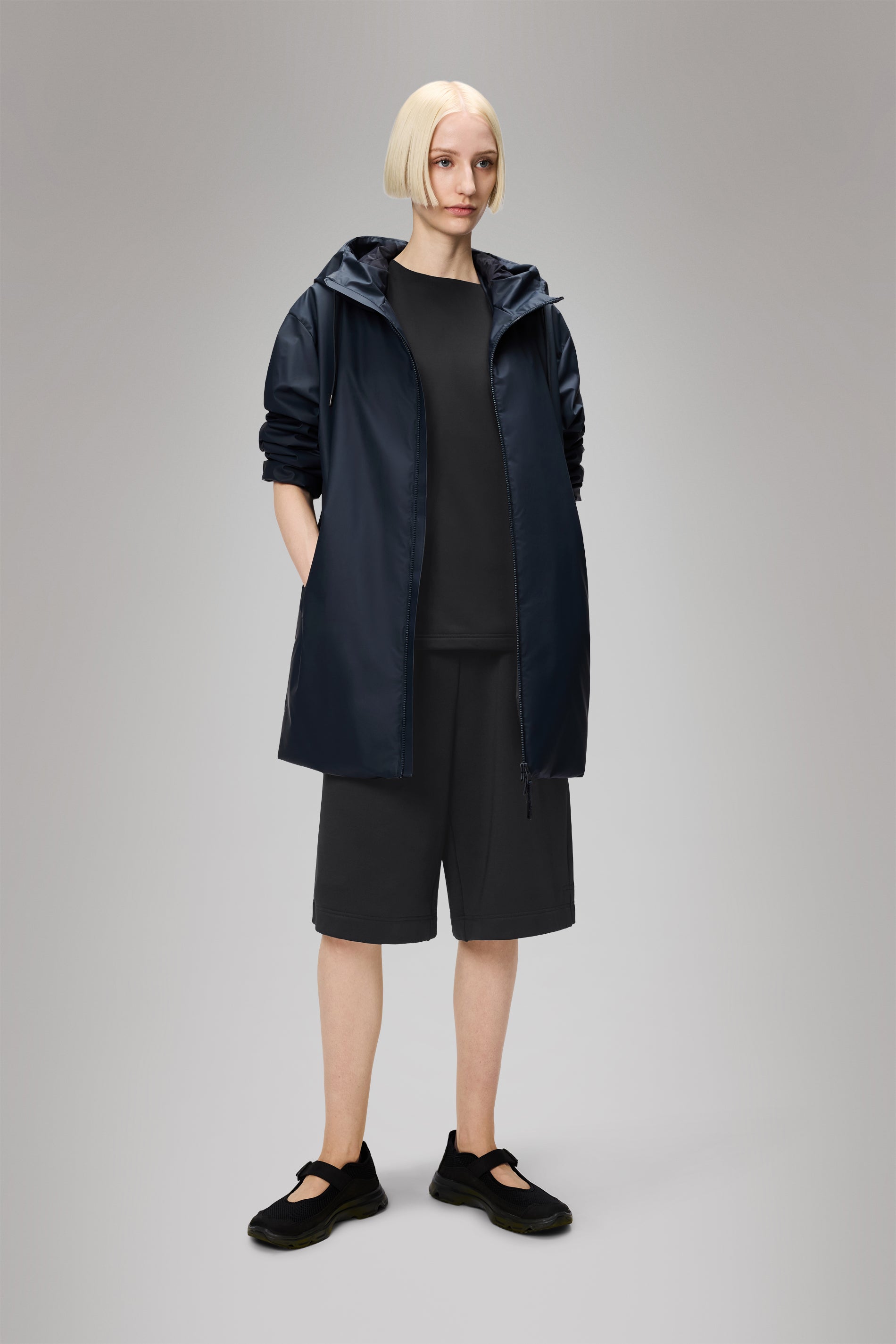 RAINS Lohja Long Insulated Jacket Navy Jacket