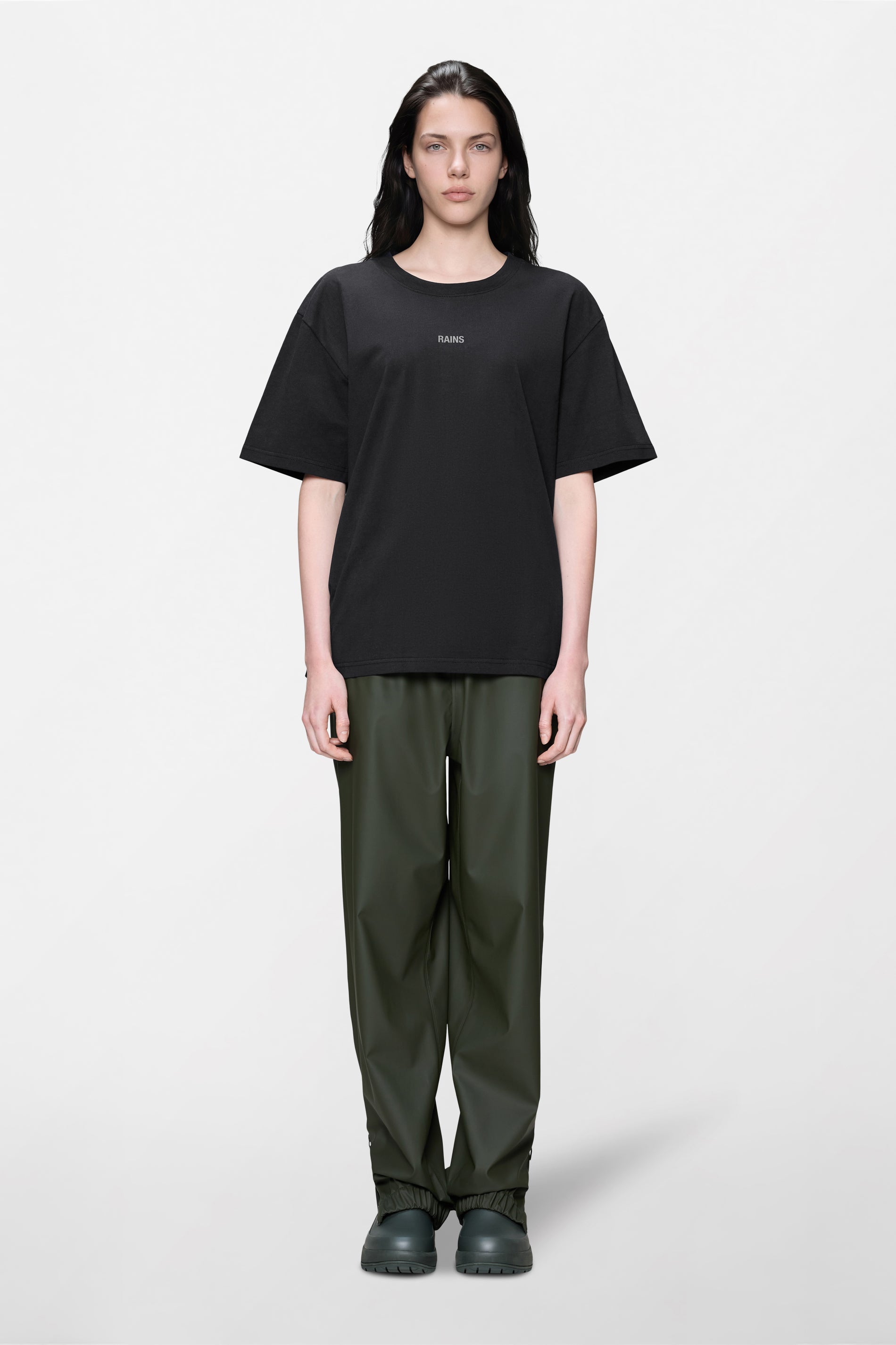 RAINS Classic T-shirt Rains Black Short Sleeve