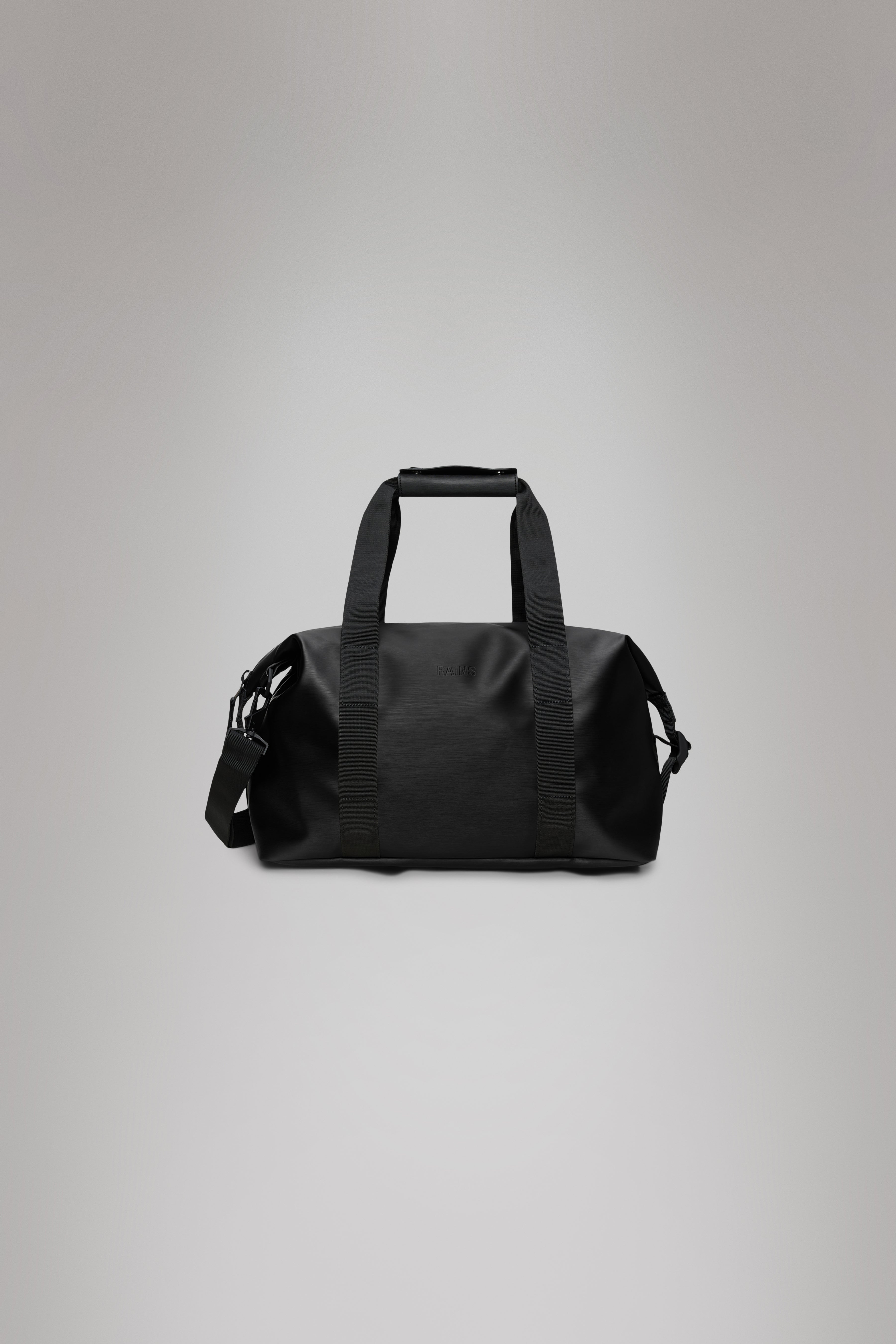 RAINS Hilo Weekend Bag Small Black Grain Weekender
