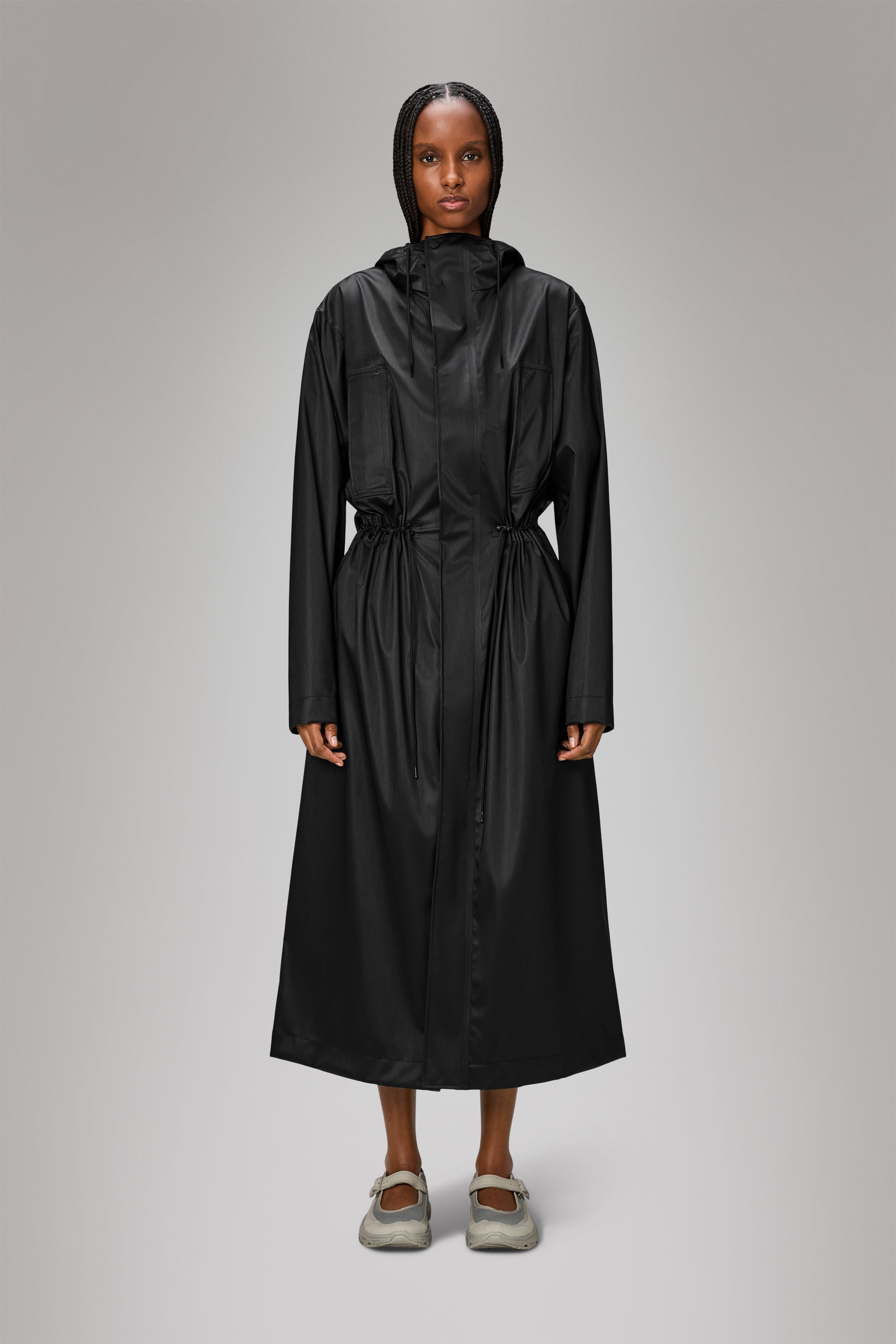 RAINS Bold Longest Jacket Black Grain Jacket