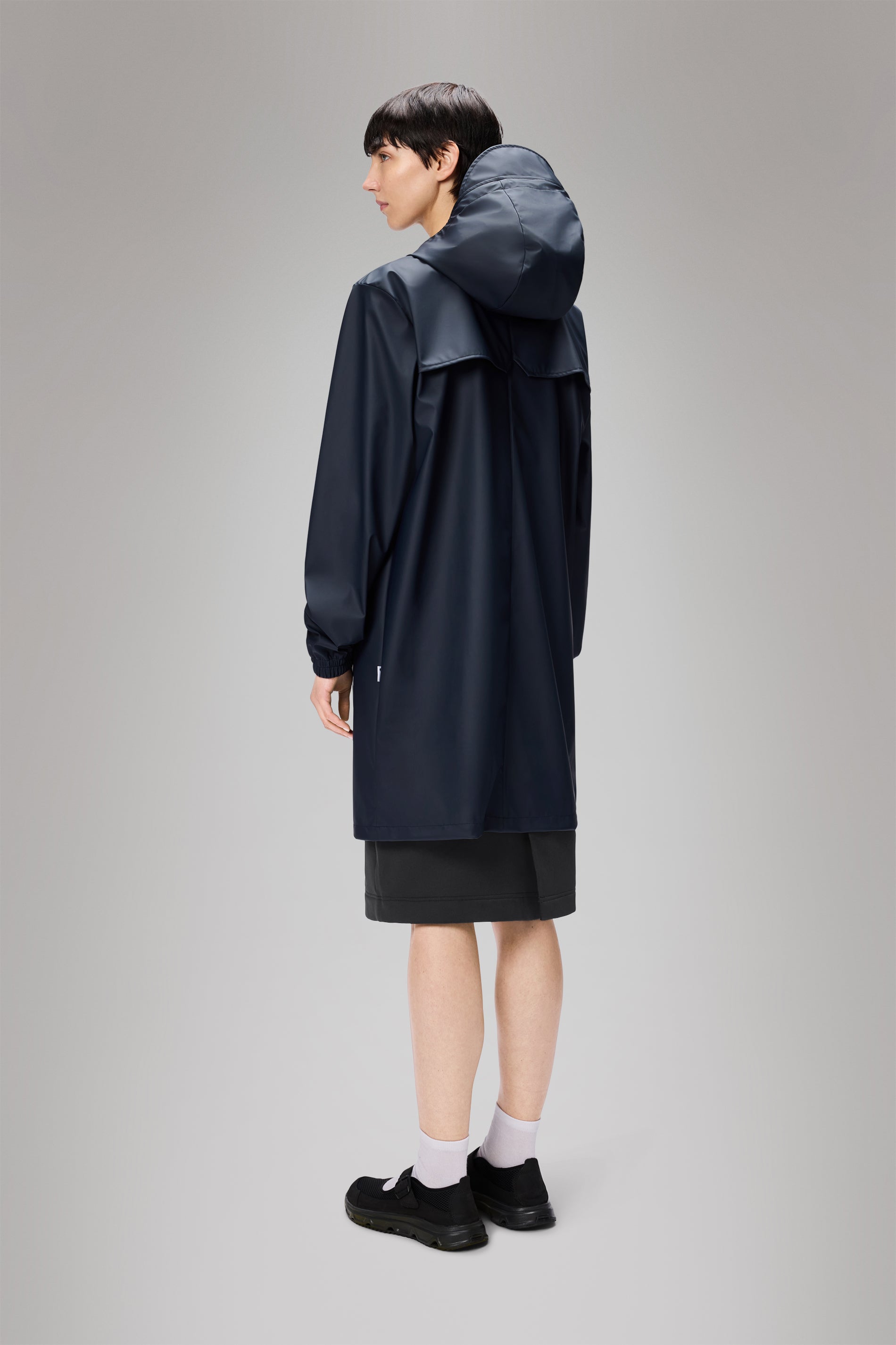 RAINS Long Storm Breaker Navy Jacket