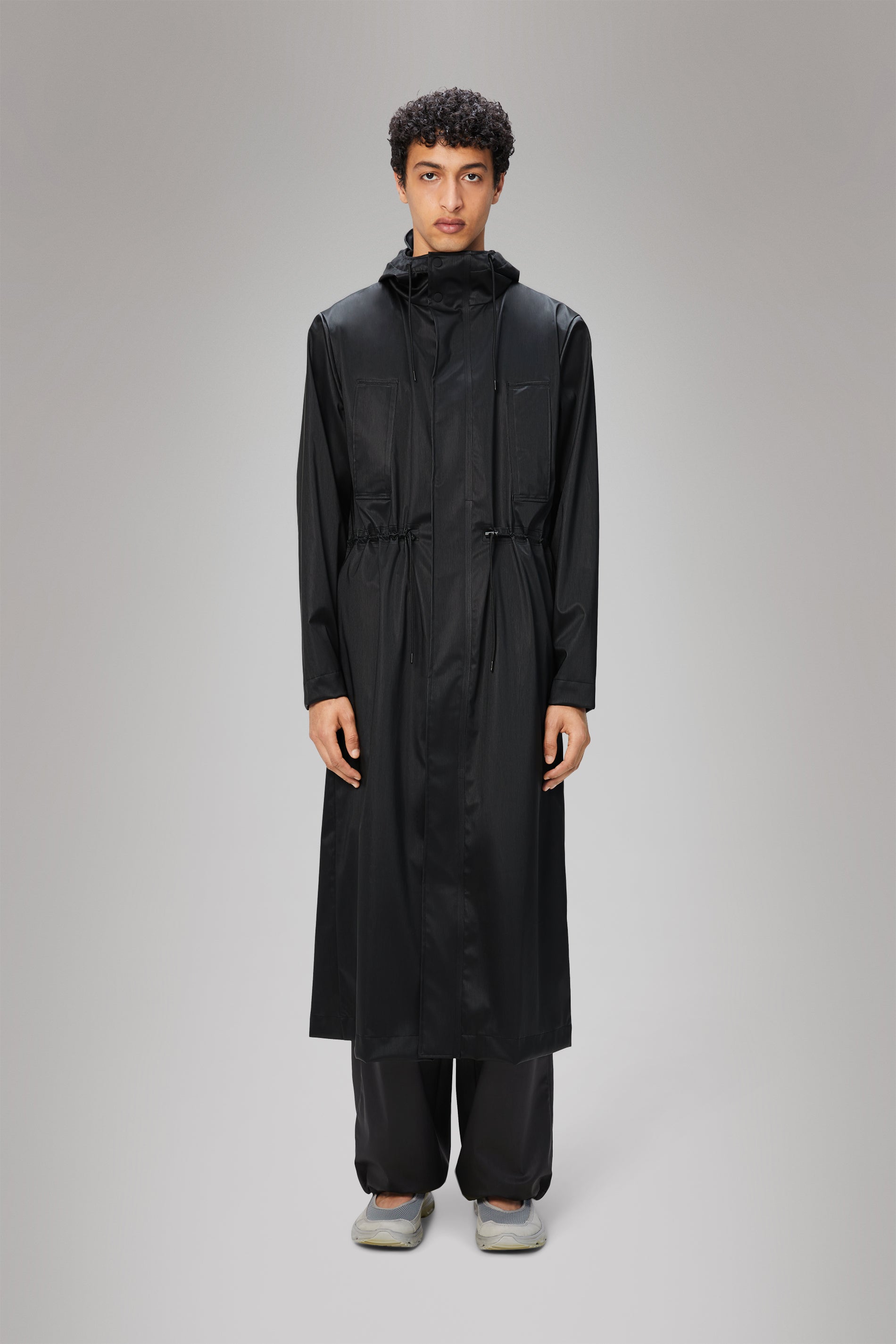 RAINS Bold Longest Jacket Black Grain Jacket
