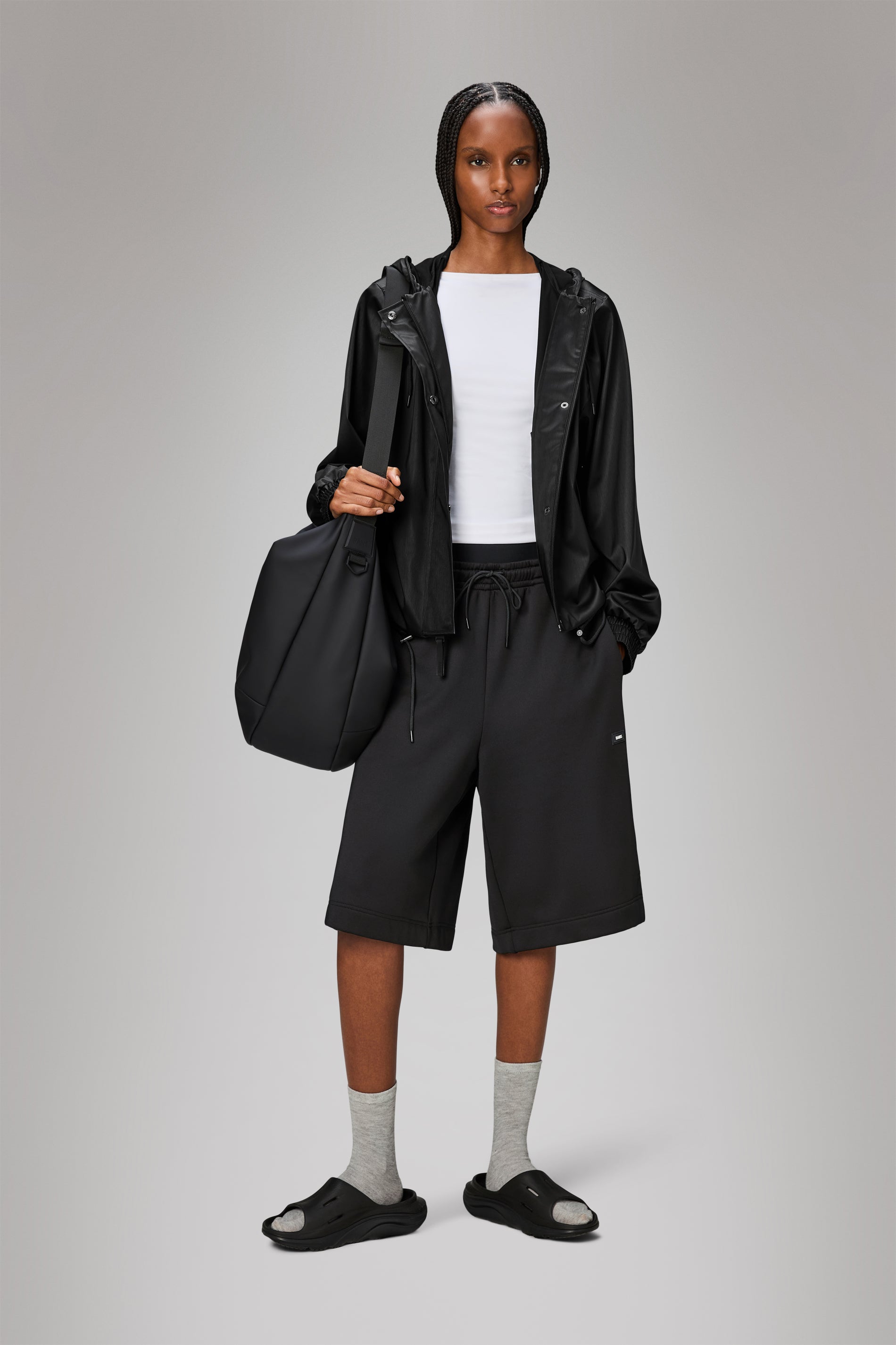 RAINS String W Jacket Black Grain Jacket