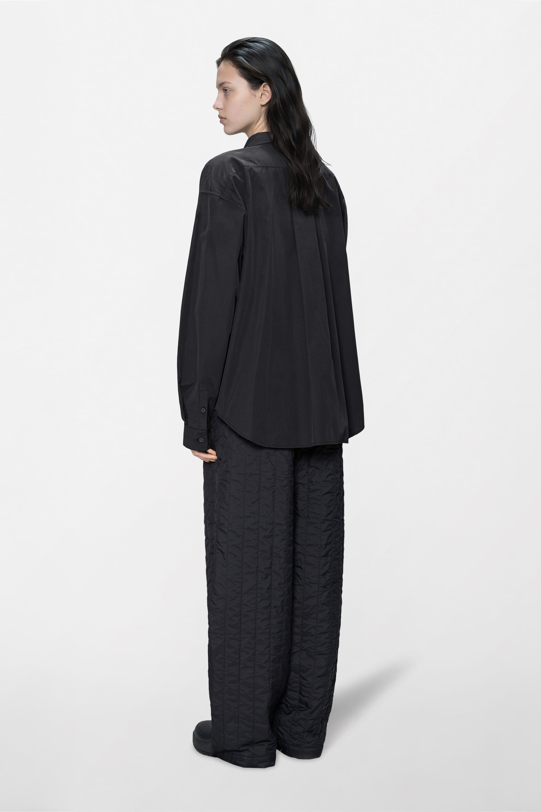 RAINS Light Woven Long Sleeve Shirt Black Long Sleeve