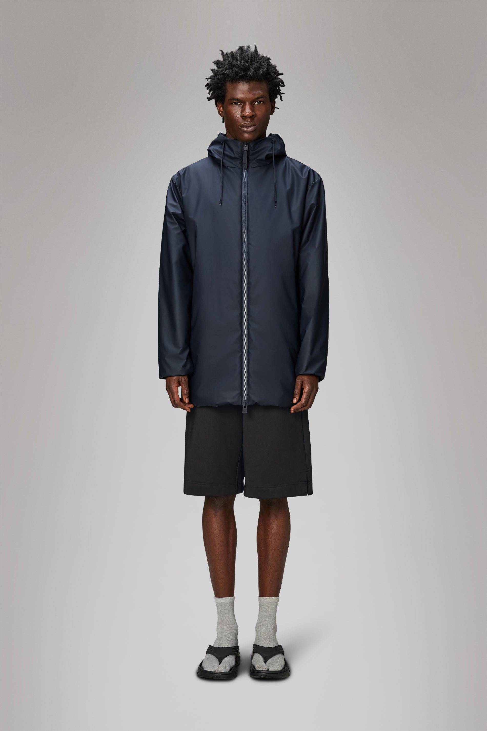 RAINS Lohja Long Insulated Jacket Navy Jacket