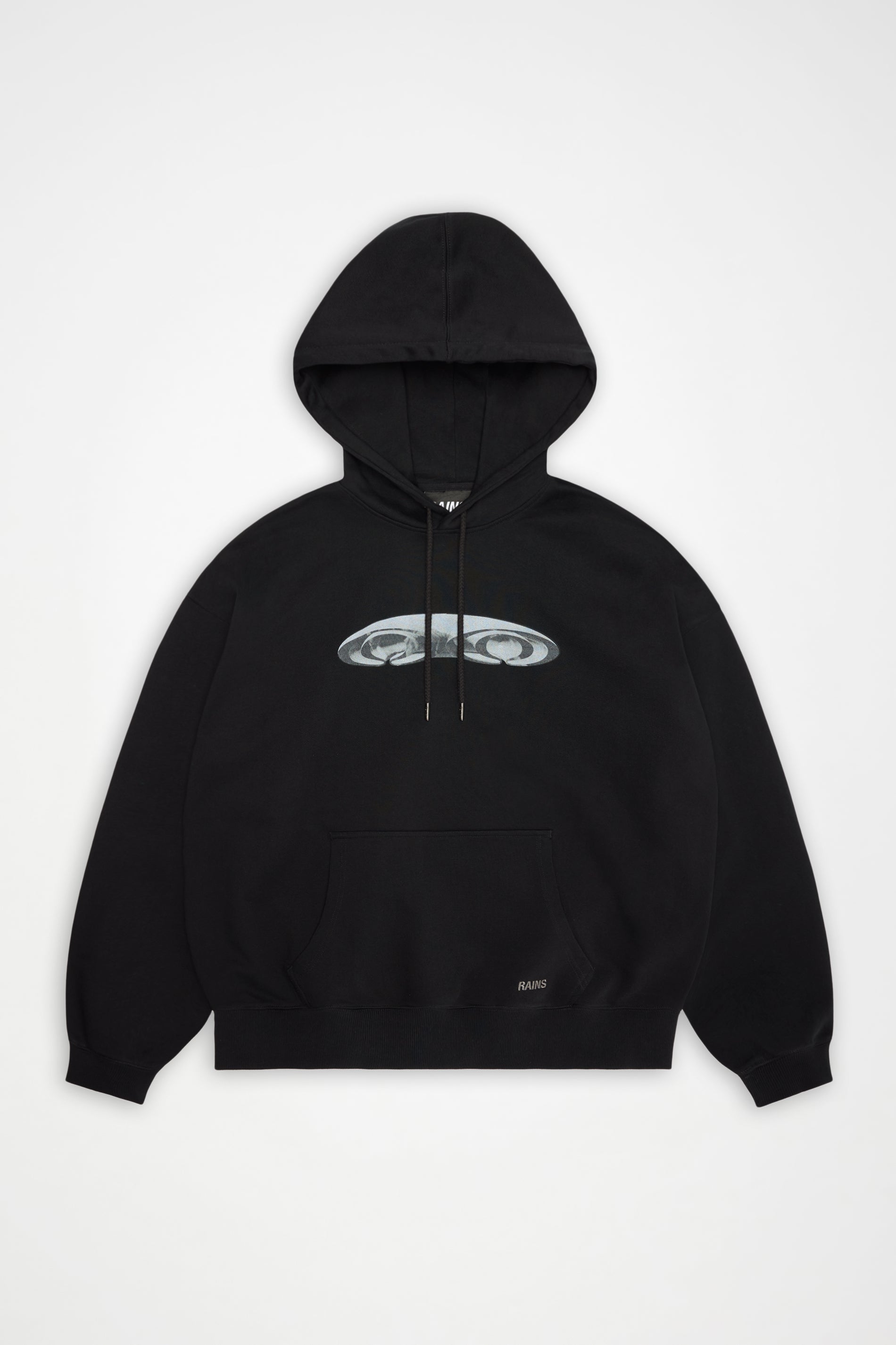 RAINS Classic Hoodie Splash 3D Black Hoodie