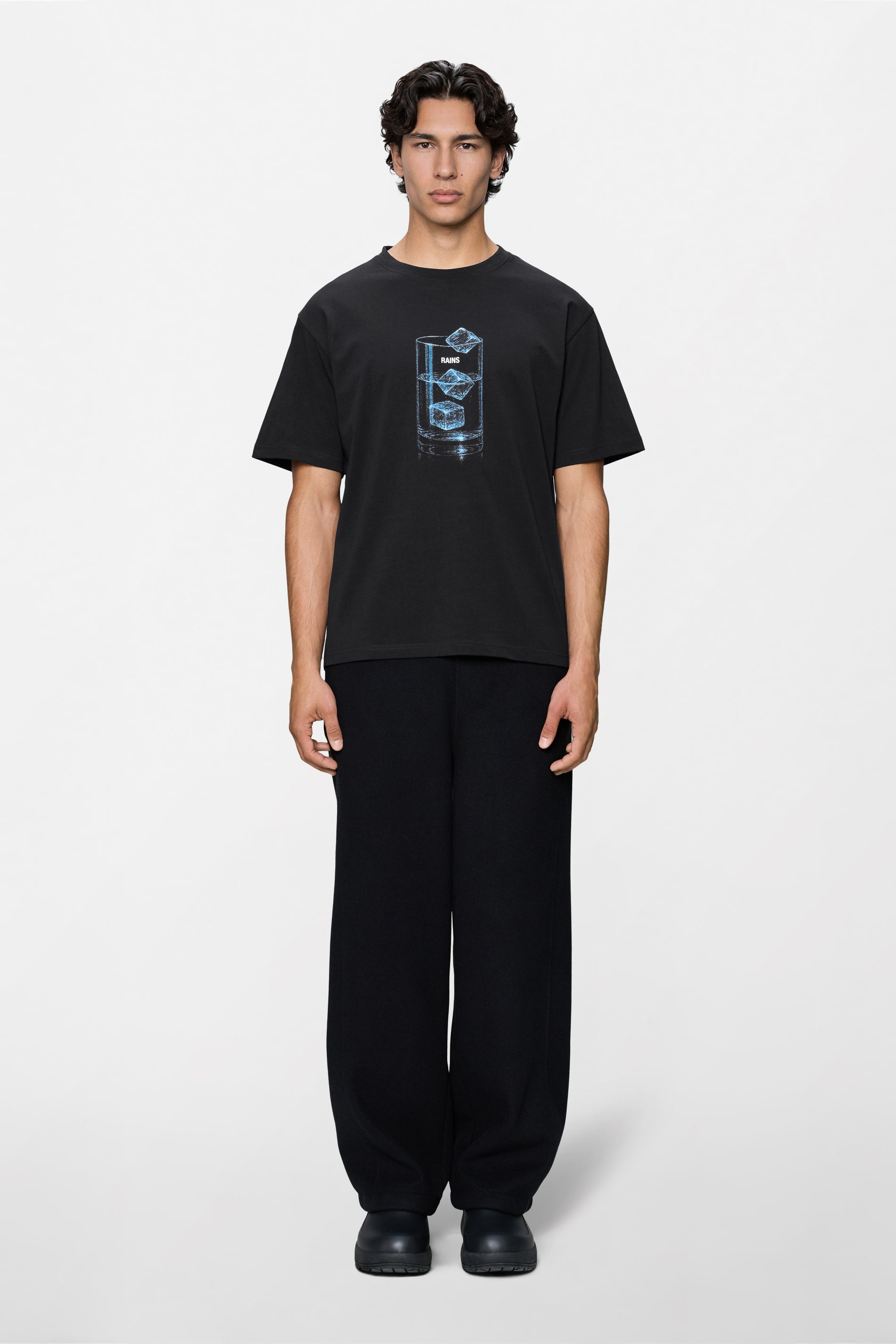 RAINS Classic T-shirt Cubes Black T-shirt