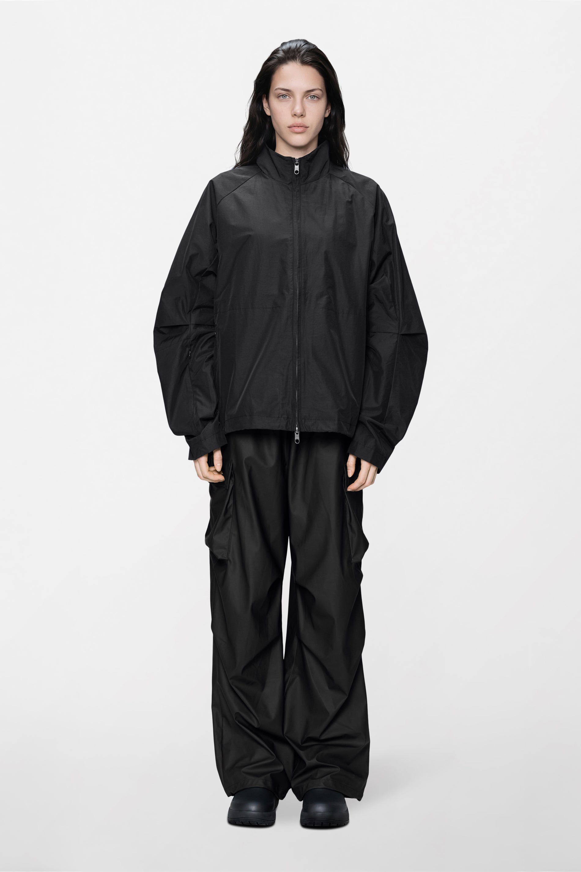 RAINS Light Woven Track Top Black Jacket