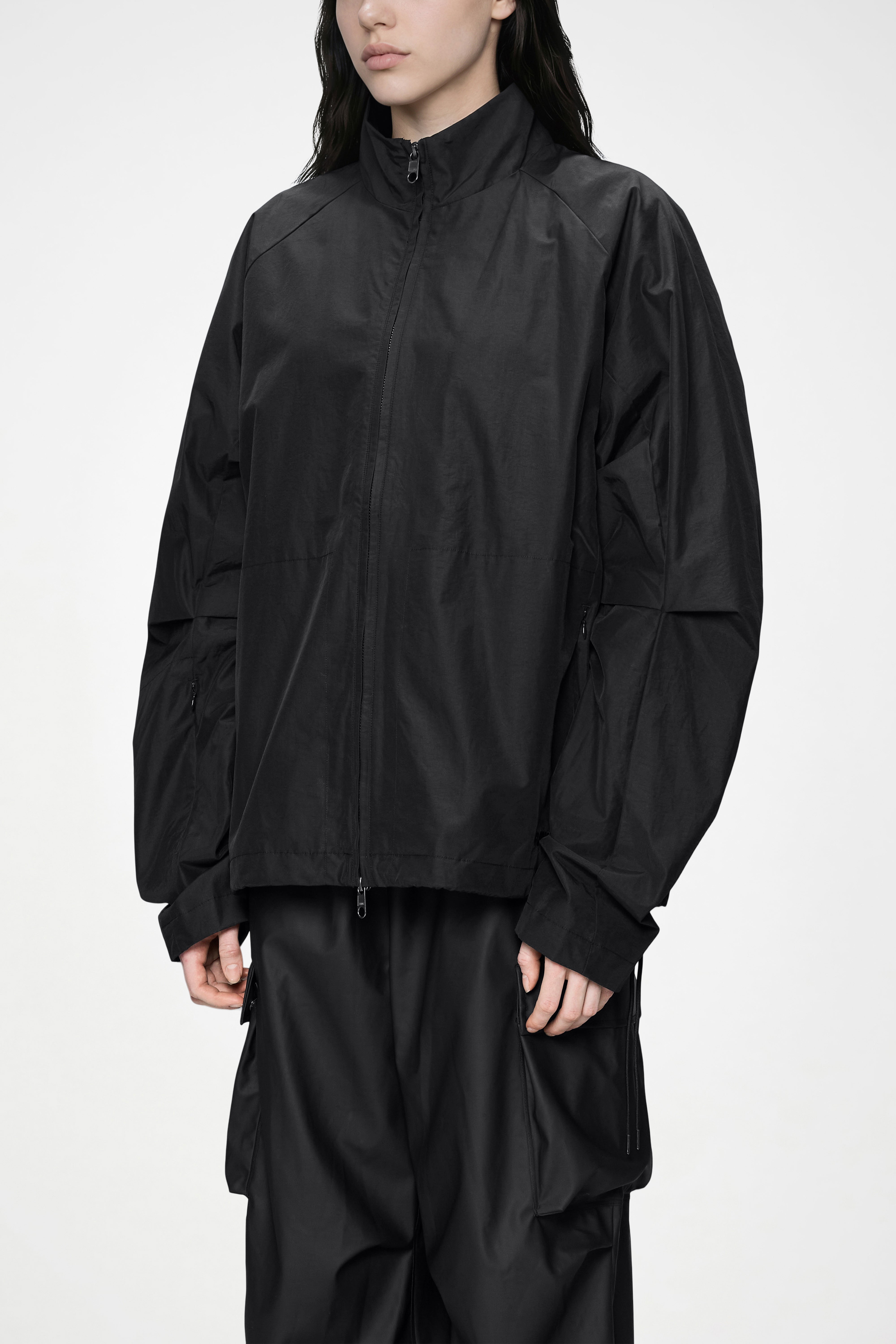 RAINS Light Woven Track Top Black Jacket