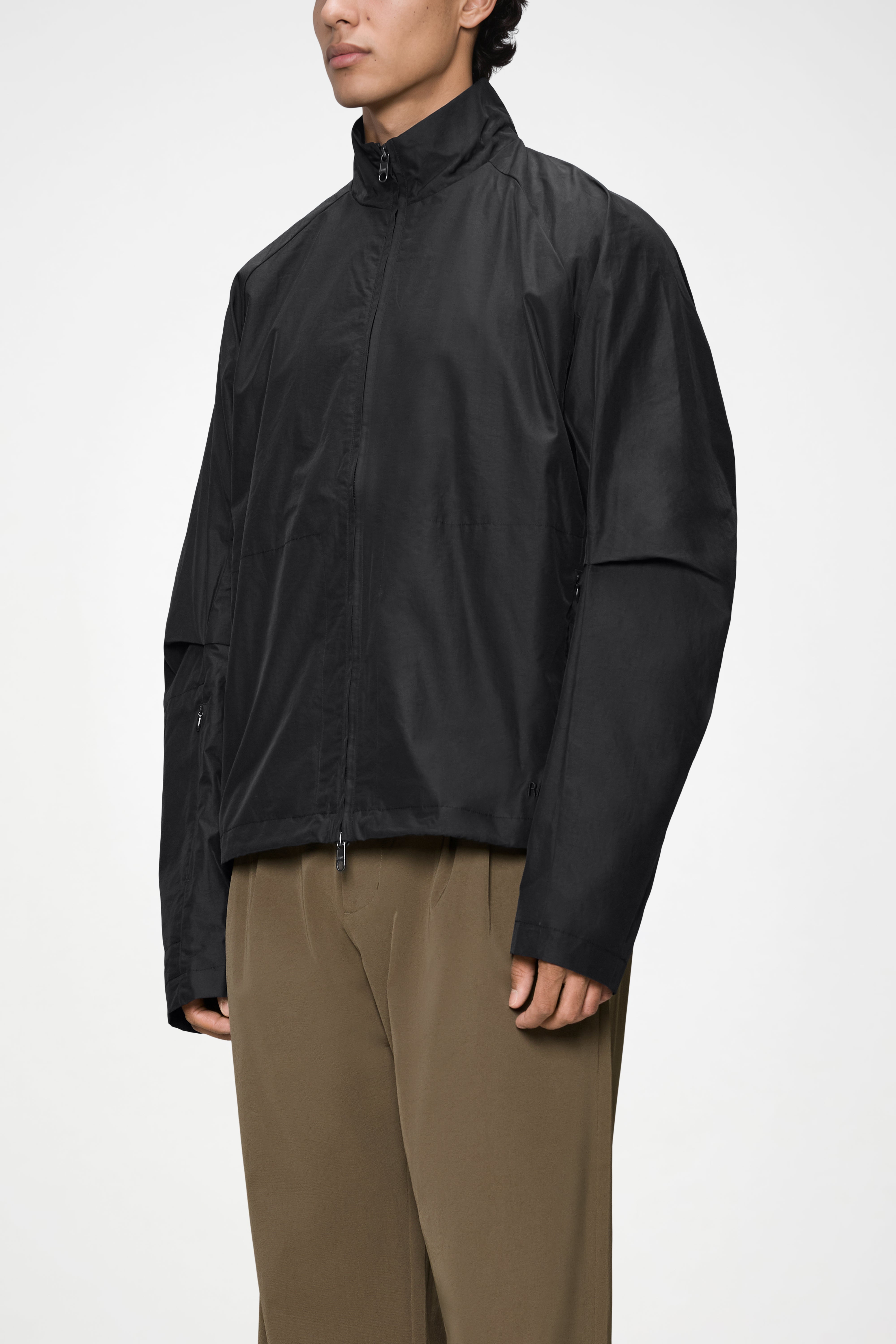 RAINS Light Woven Track Top Black Jacket