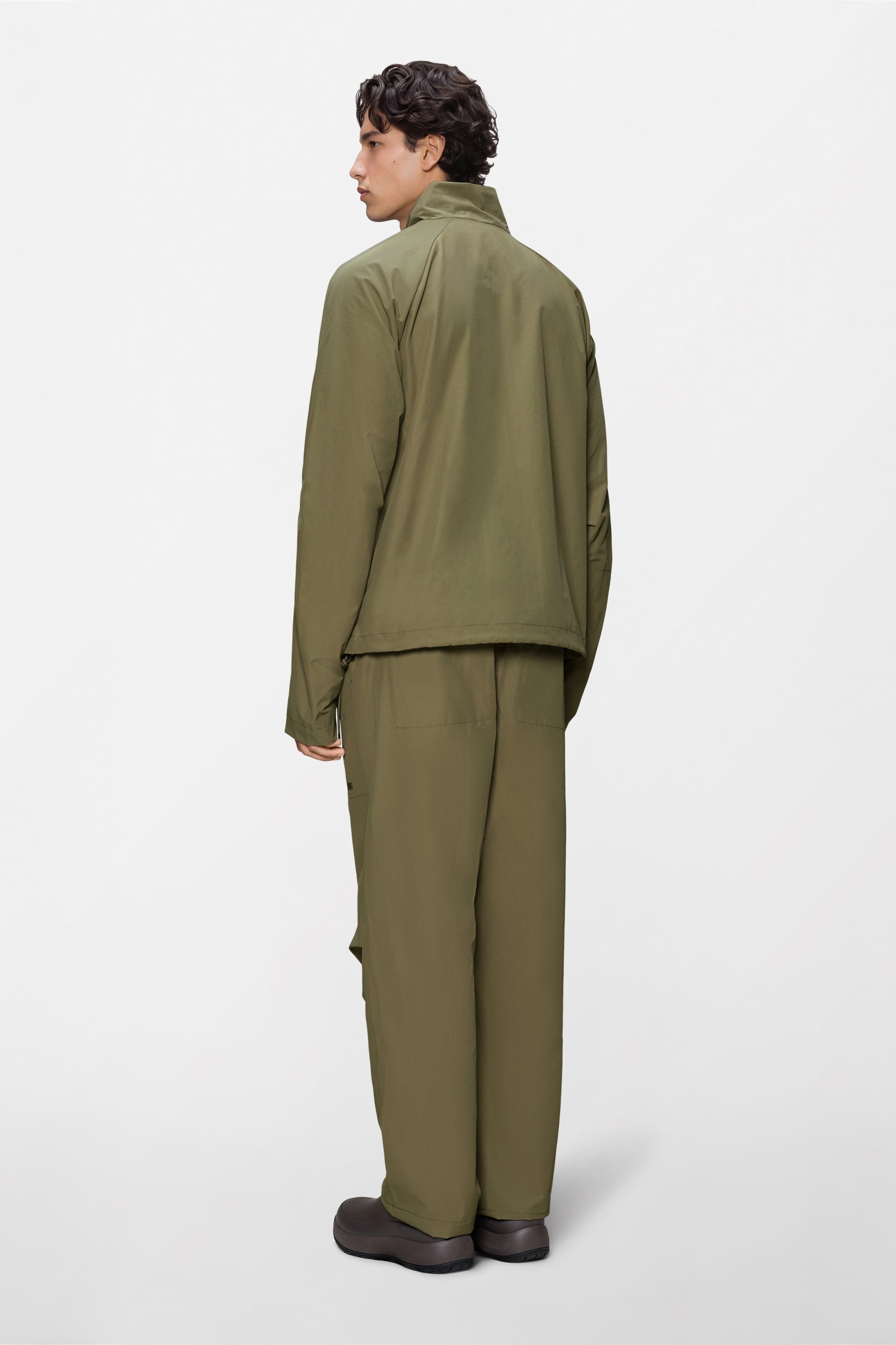RAINS Light Woven Track Top Moss Jacket
