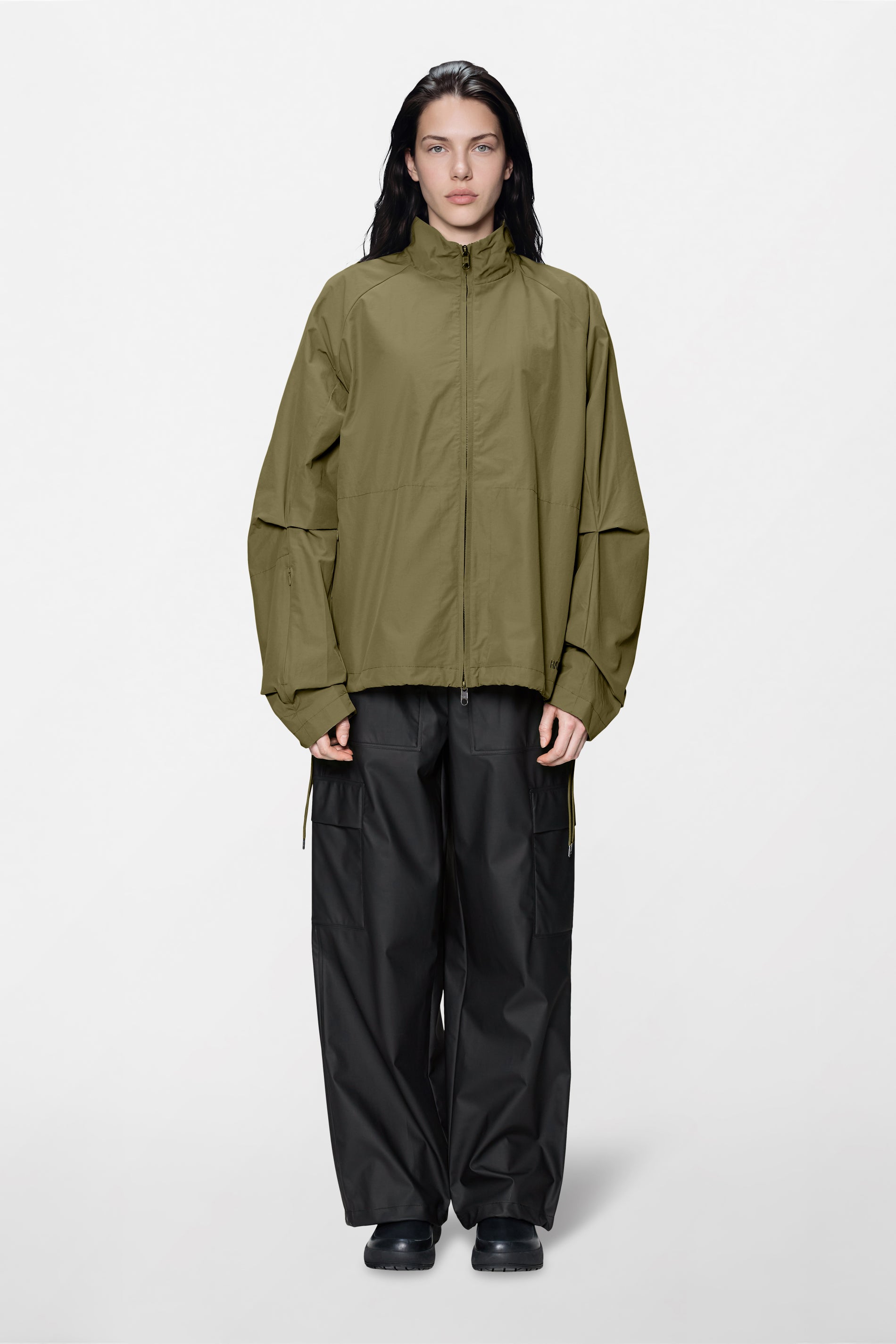 RAINS Light Woven Track Top Moss Jacket
