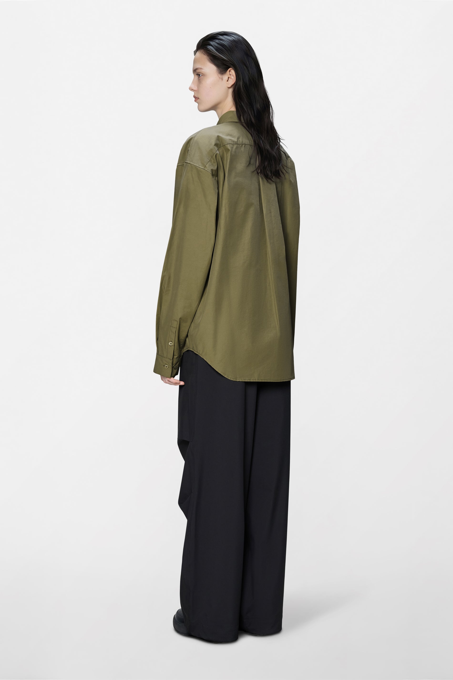 RAINS Light Woven Long Sleeve Shirt Moss Long Sleeve