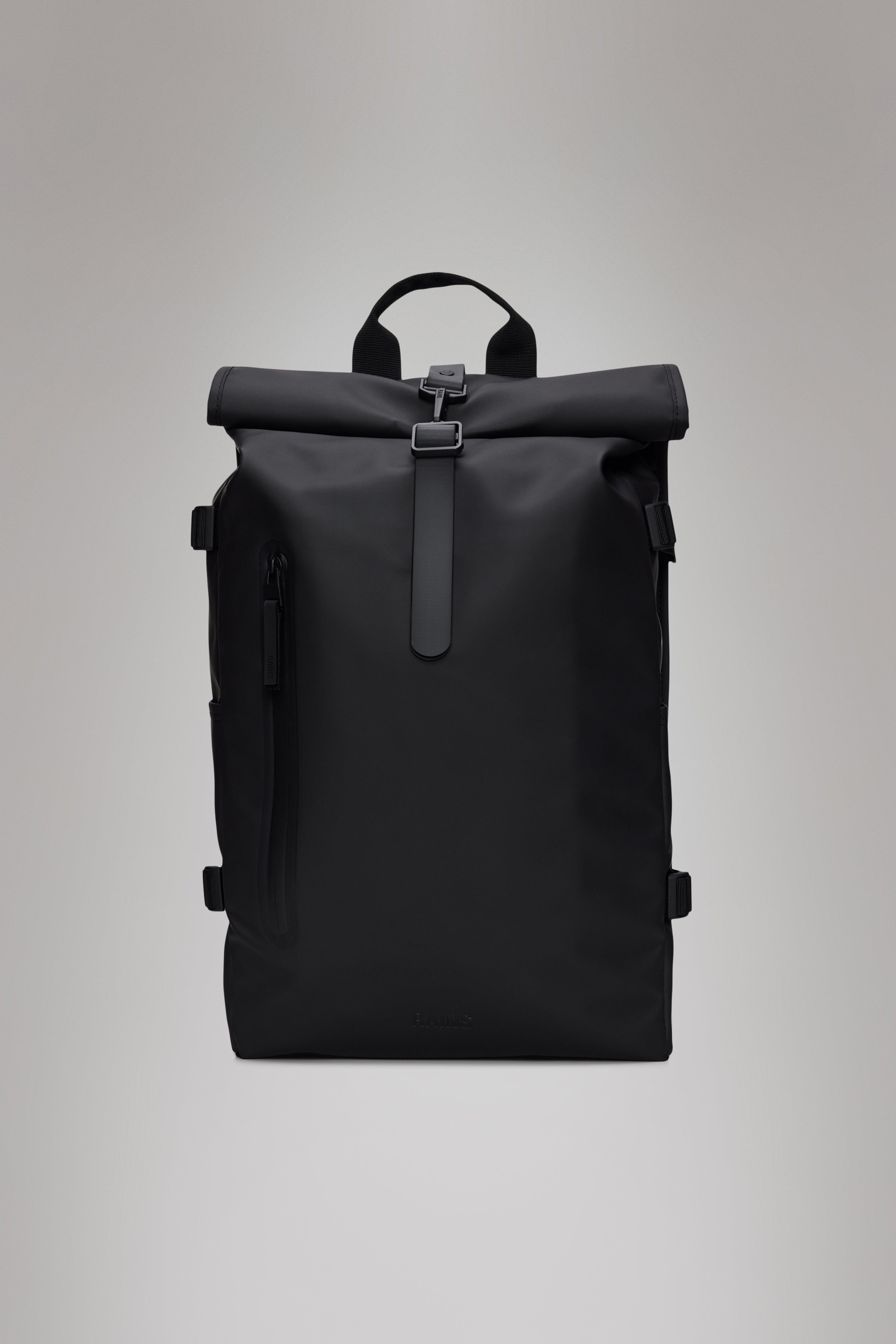 RAINS Rolltop Rucksack Large Black Backpack