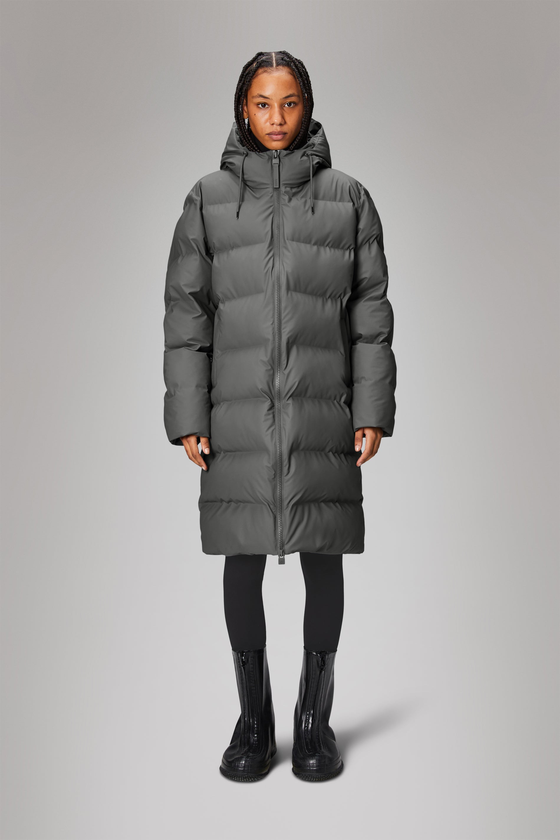 Rains Alta Longer Puffer Jacket Jackets 13 Grey