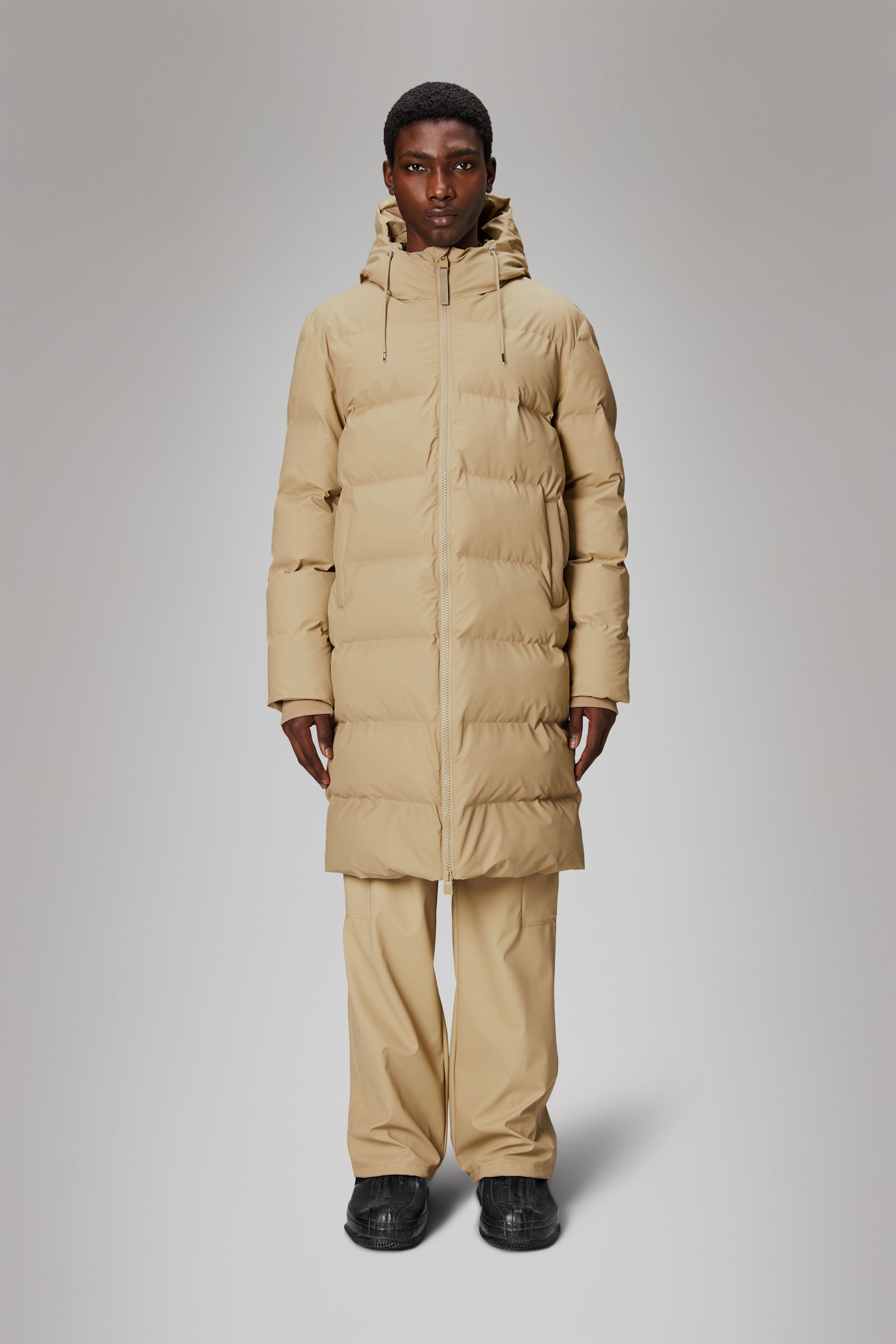 Rains Alta Longer Puffer Jacket Jackets 24 Sand