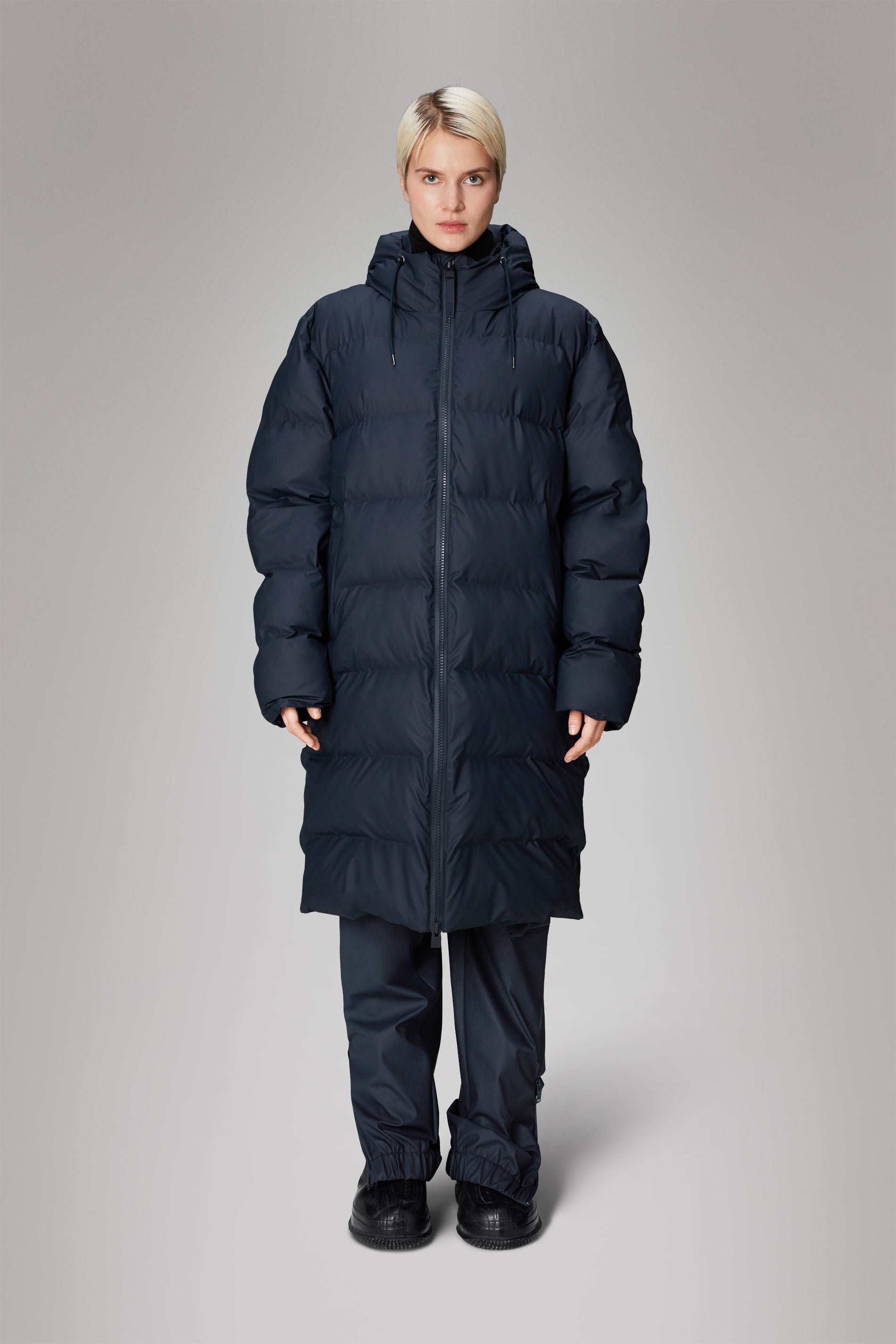 Rains Alta Longer Puffer Jacket Jackets 47 Navy