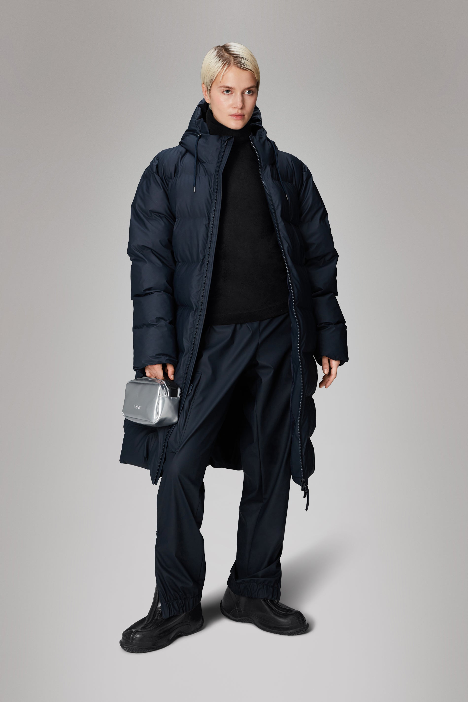 Rains Alta Longer Puffer Jacket Jackets 47 Navy