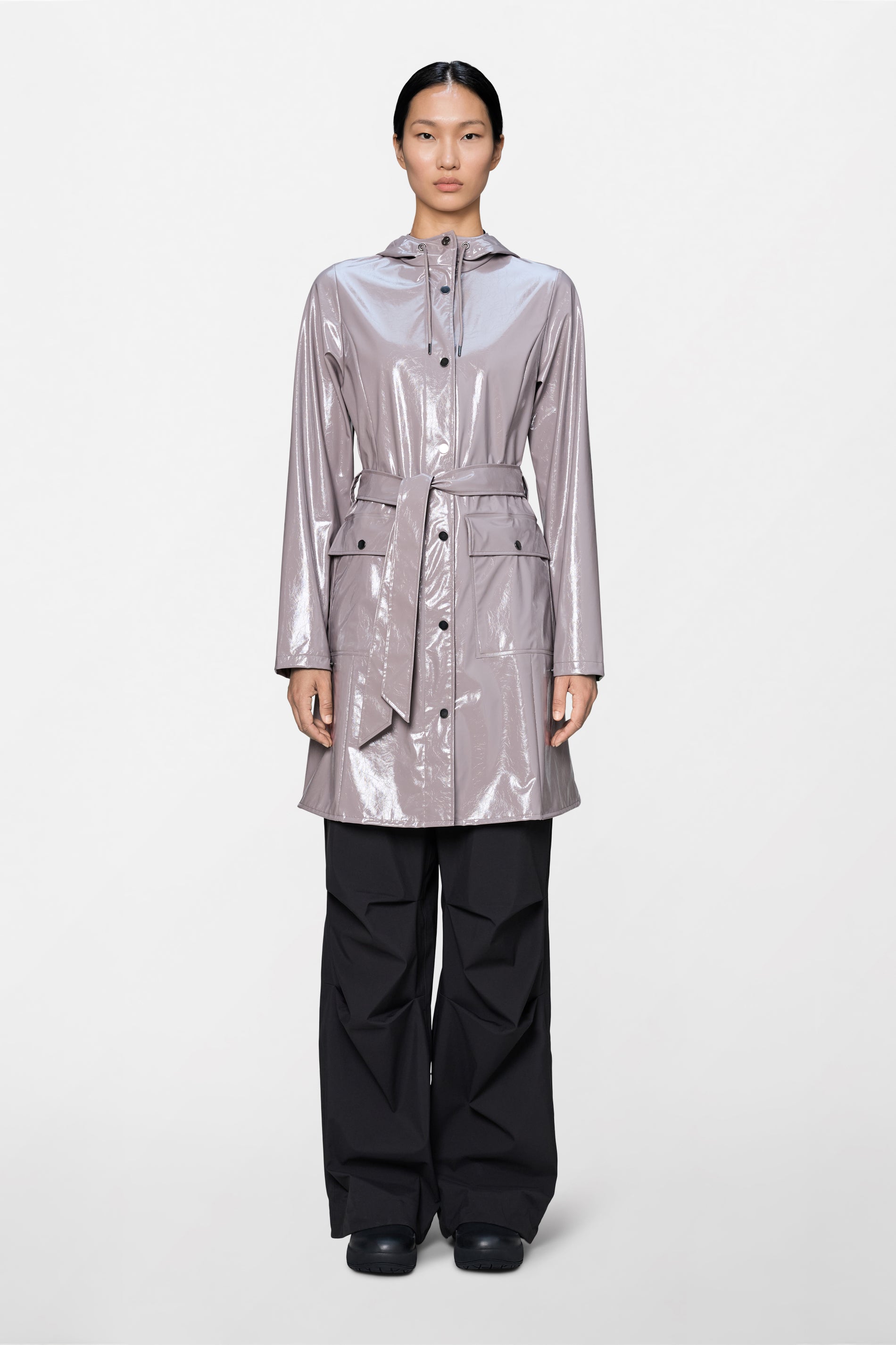 RAINS Curve Long Jacket Cinder Glaze Jacket