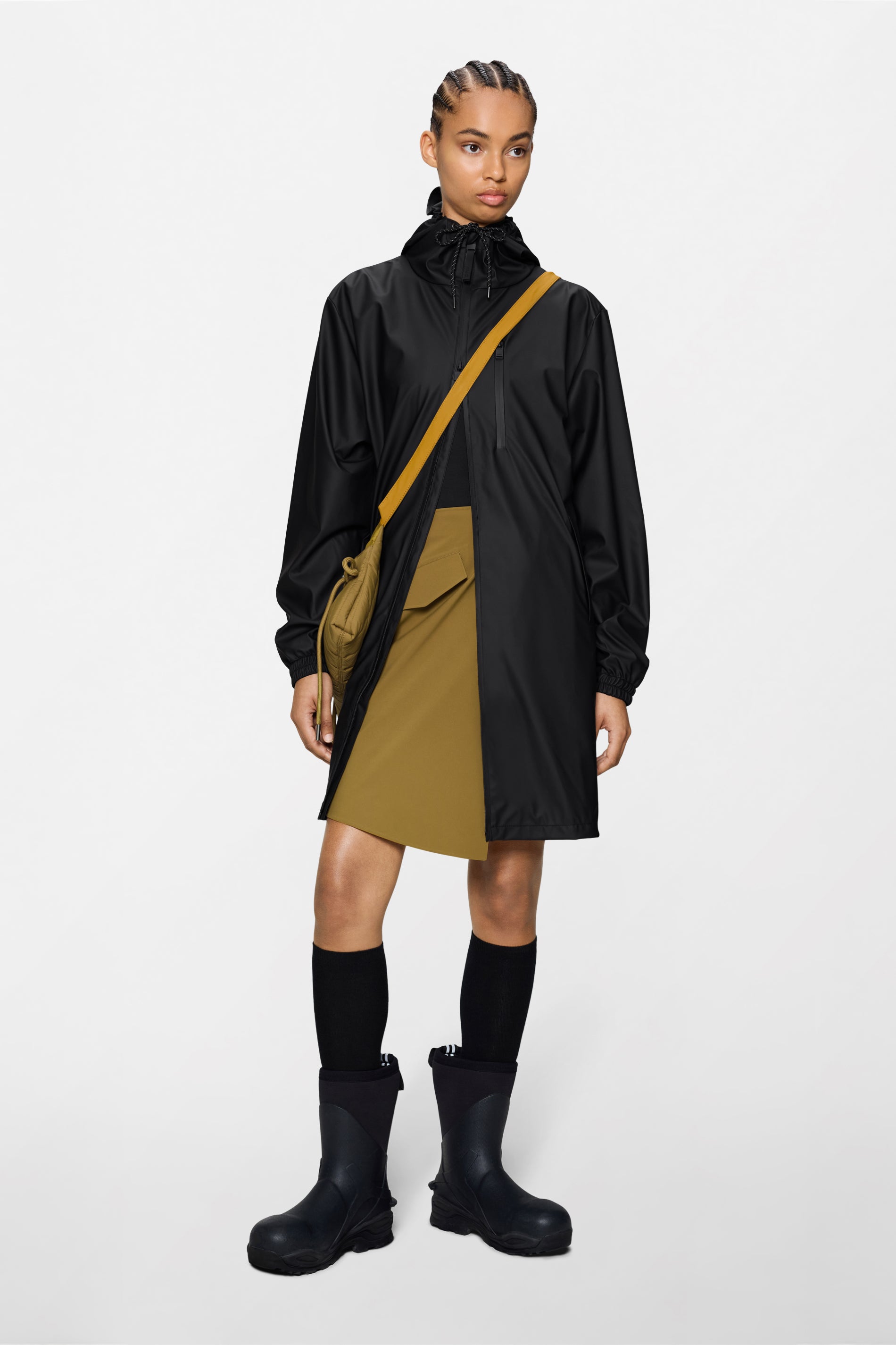 RAINS Long Storm Breaker Black Jacket