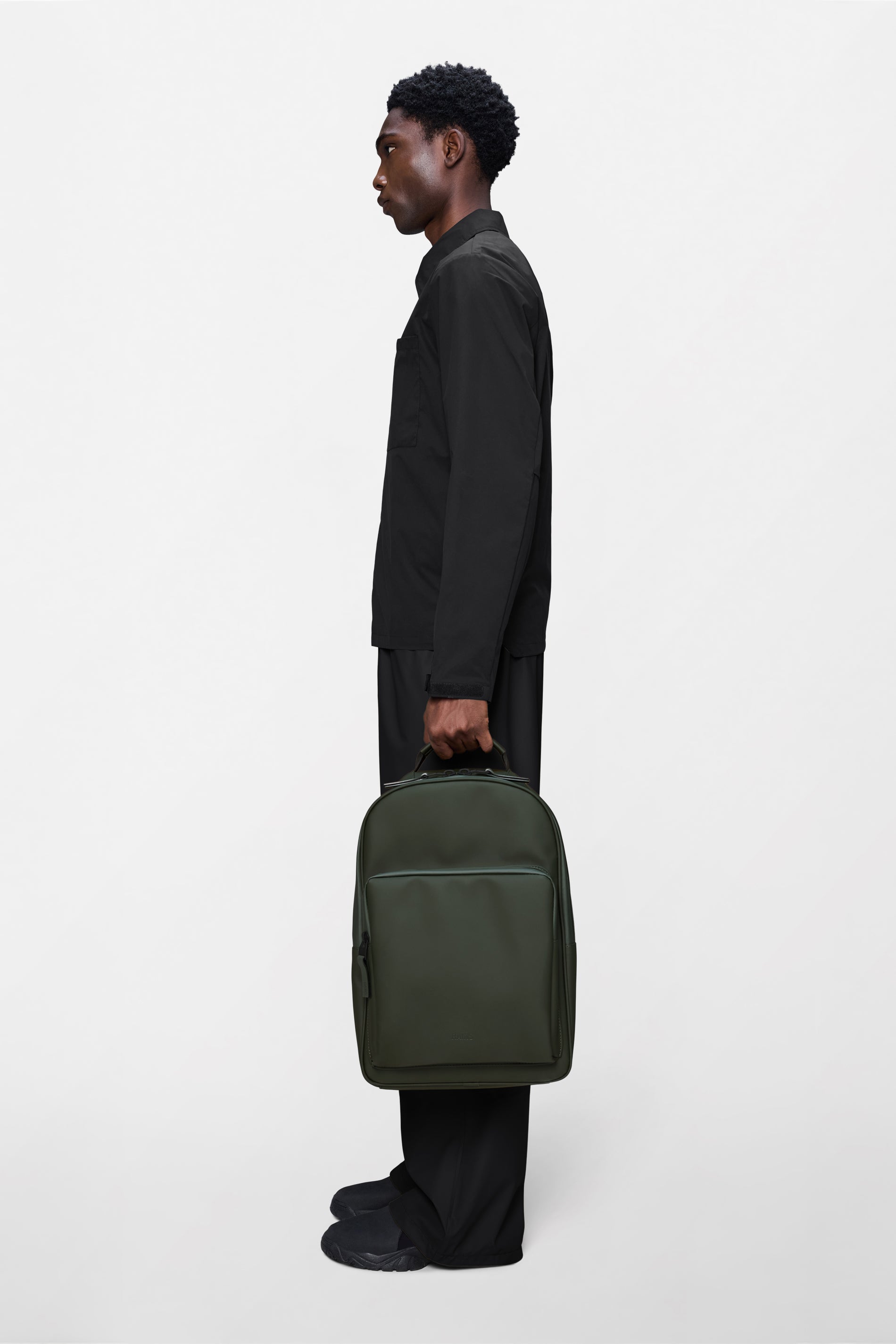 RAINS Book Daypack Large Green 15L H43 x D12 x W30 cm Backpack