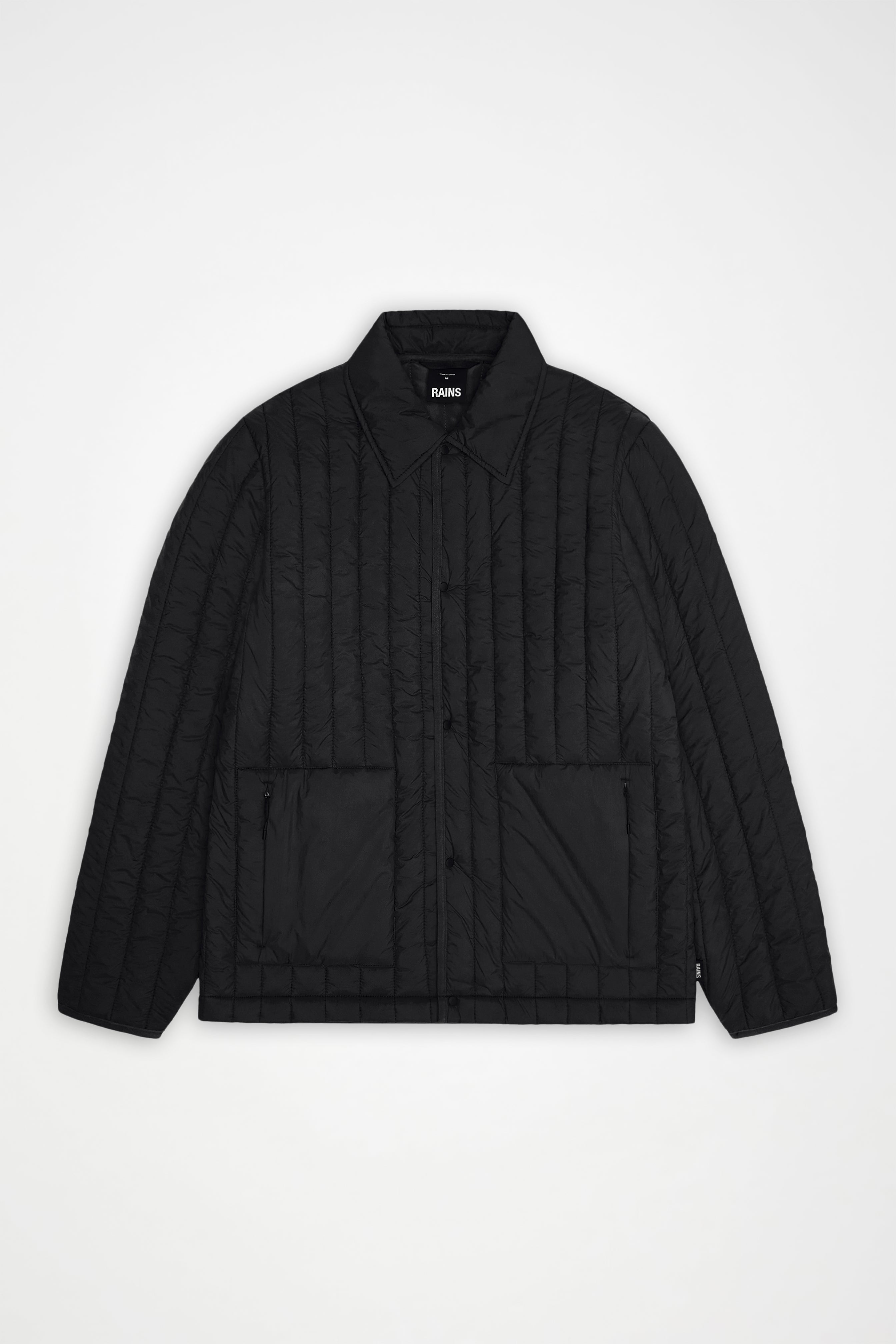 RAINS Banja Liner Overshirt Black Long Sleeve