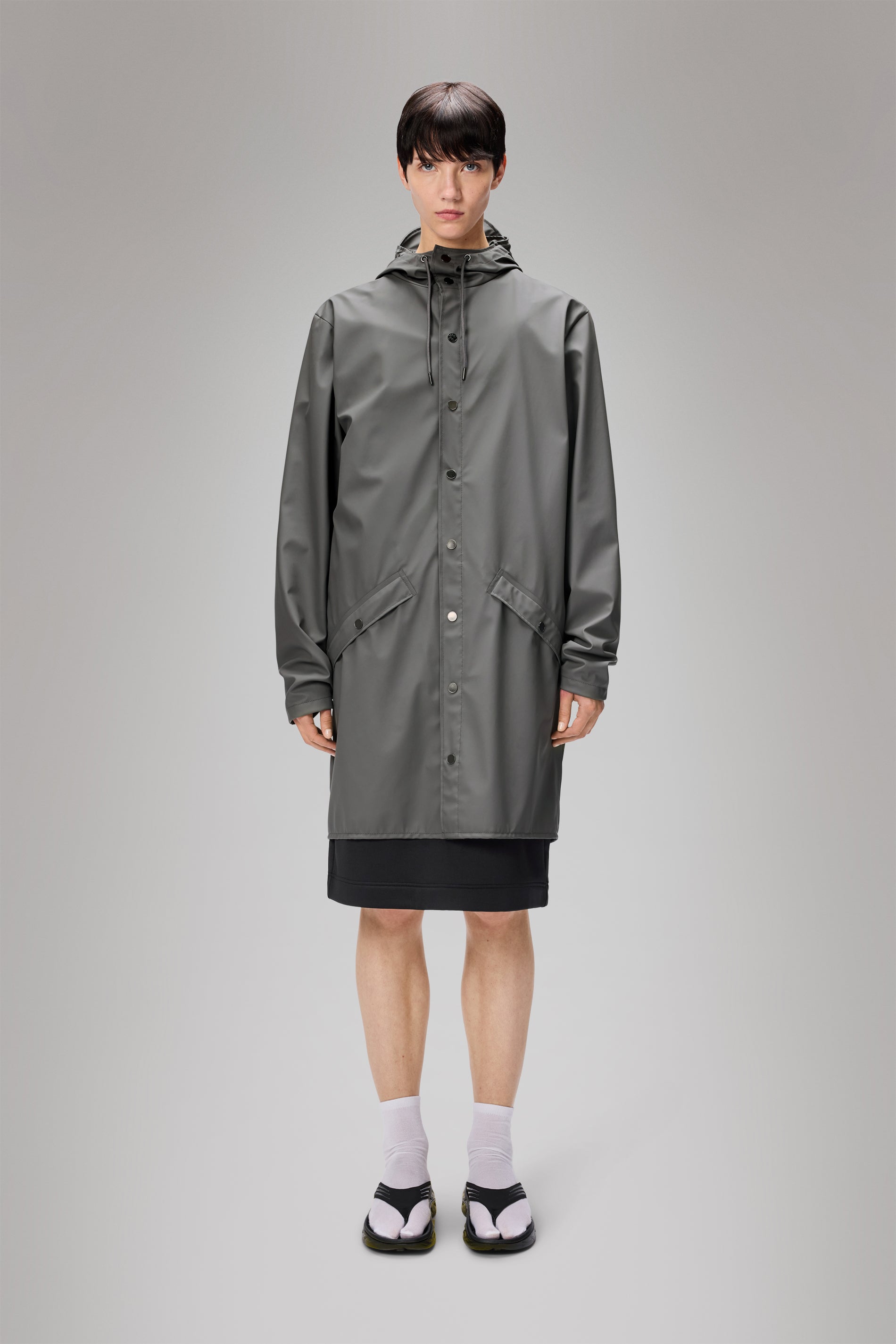 RAINS Long Jacket Grey Jacket