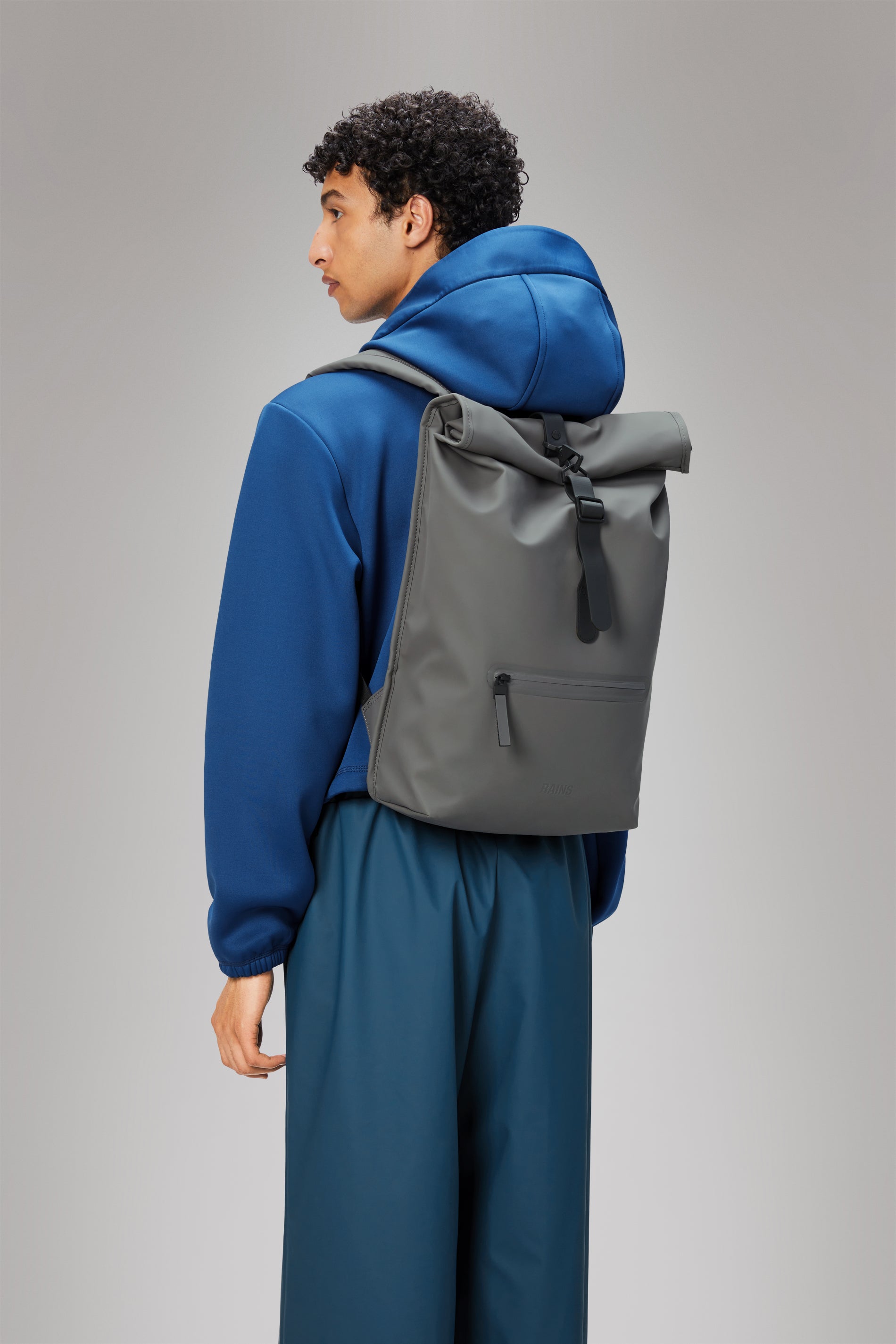 RAINS Rolltop Rucksack Grey Backpack