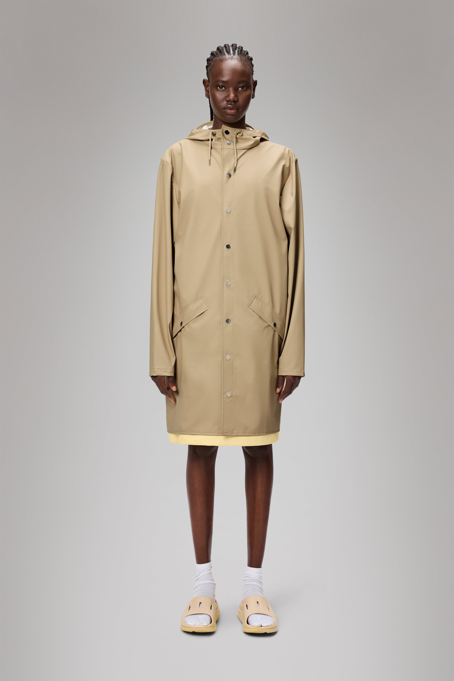 RAINS Long Jacket Sand Jacket