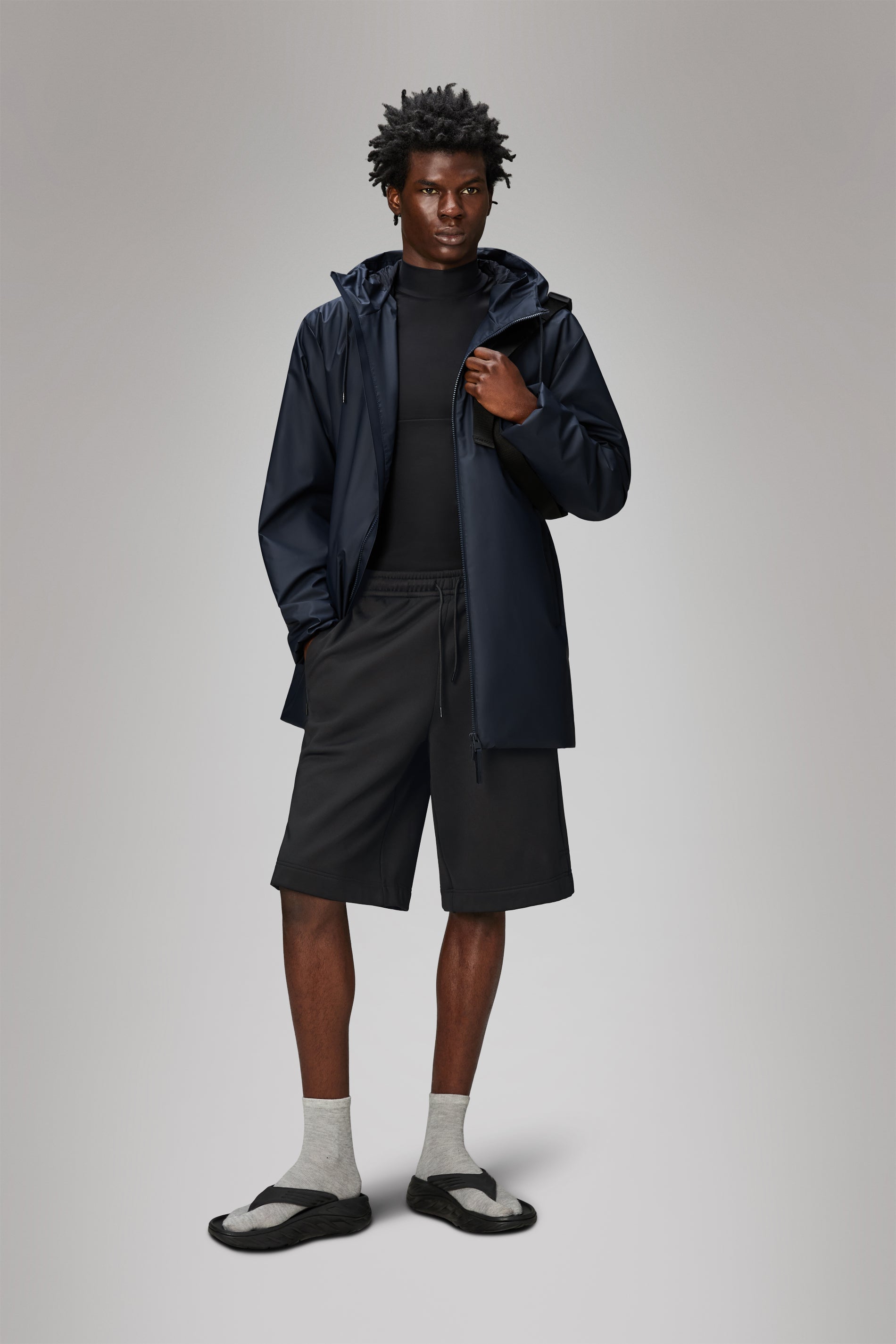 RAINS Lohja Long Insulated Jacket Navy Jacket