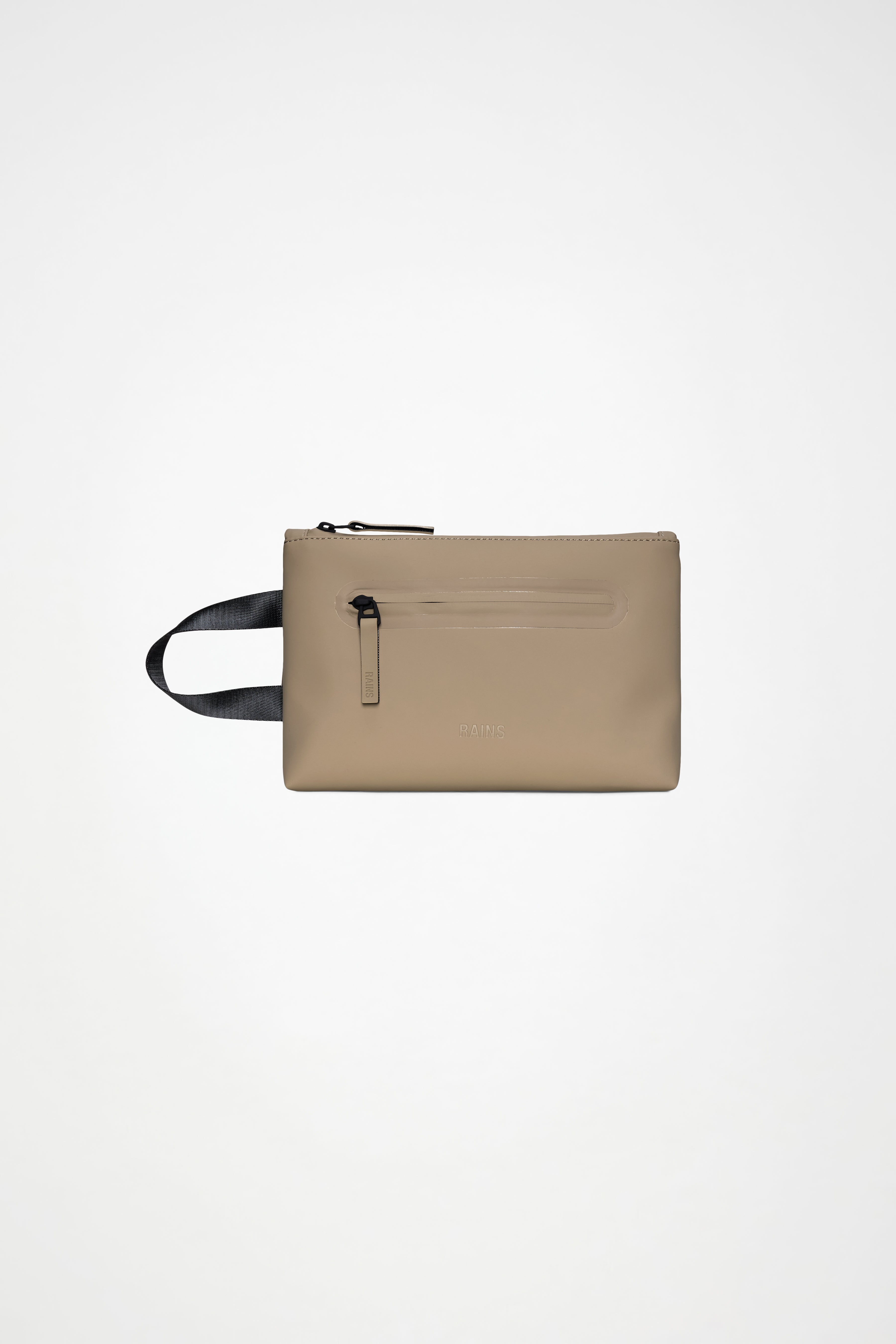 RAINS 2 Zip Cosmetic Bag Large Beige Wash Bag