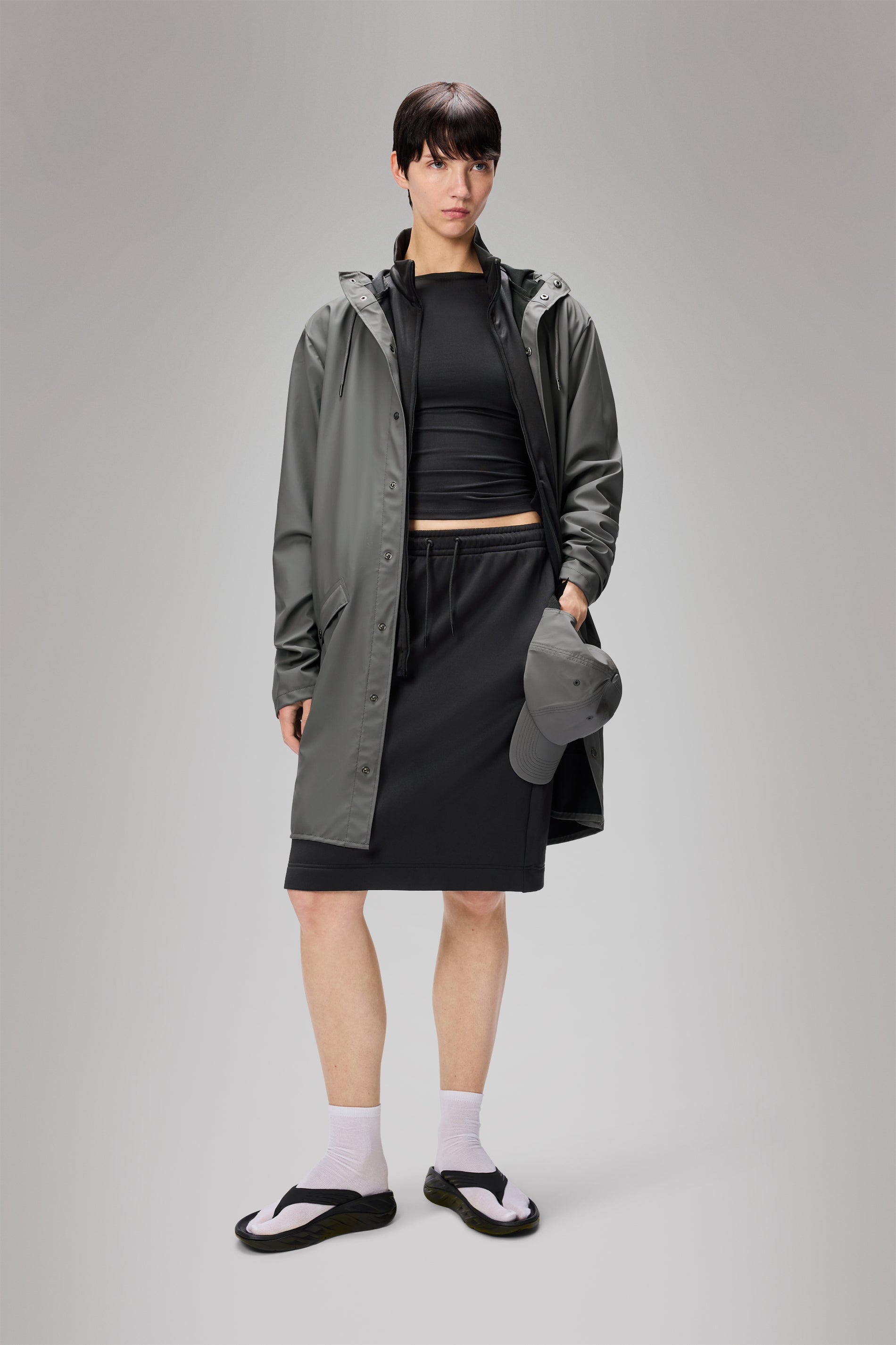 RAINS Long Jacket Grey Jacket