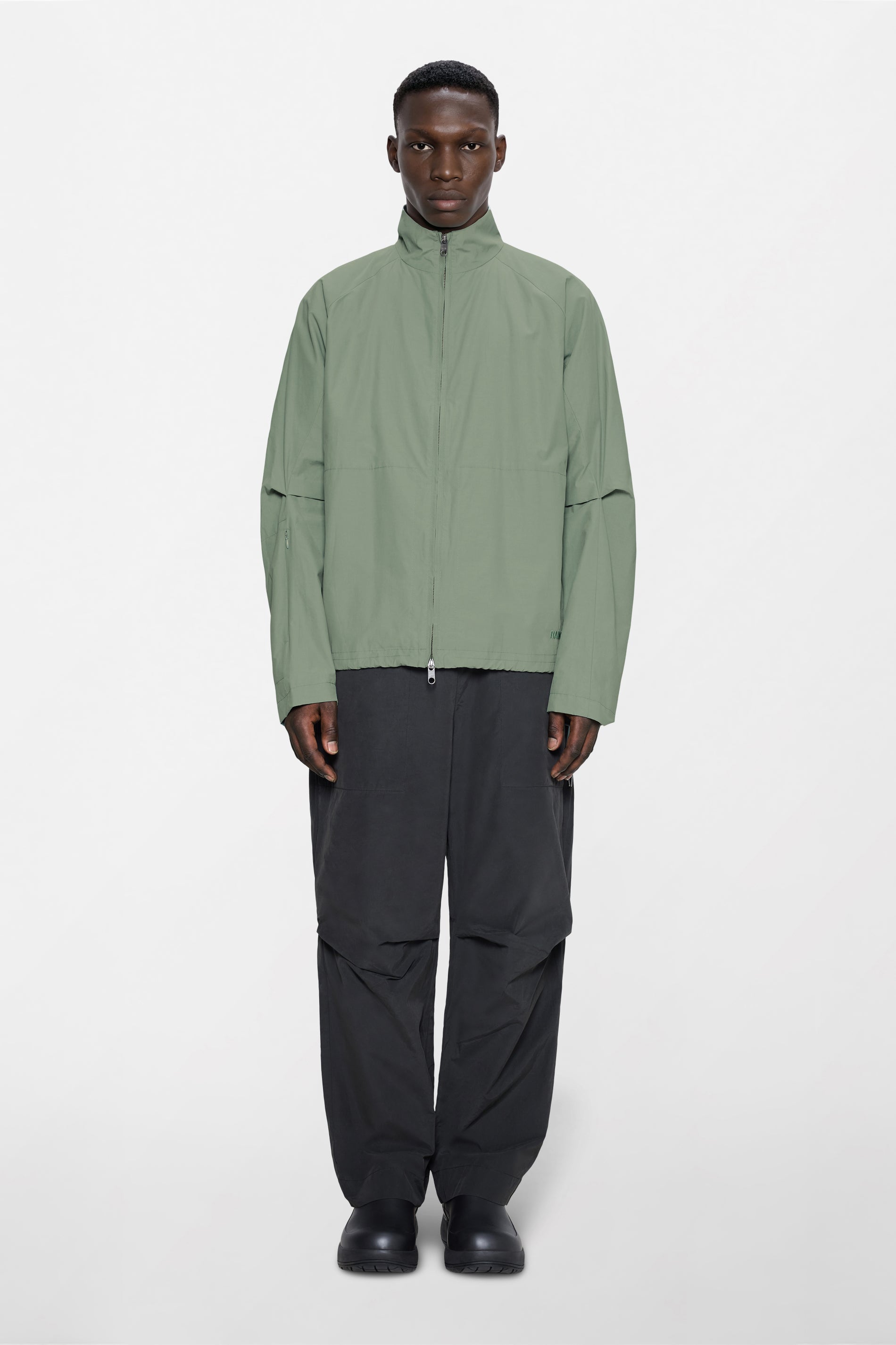 RAINS Light Woven Track Top Sage Jacket