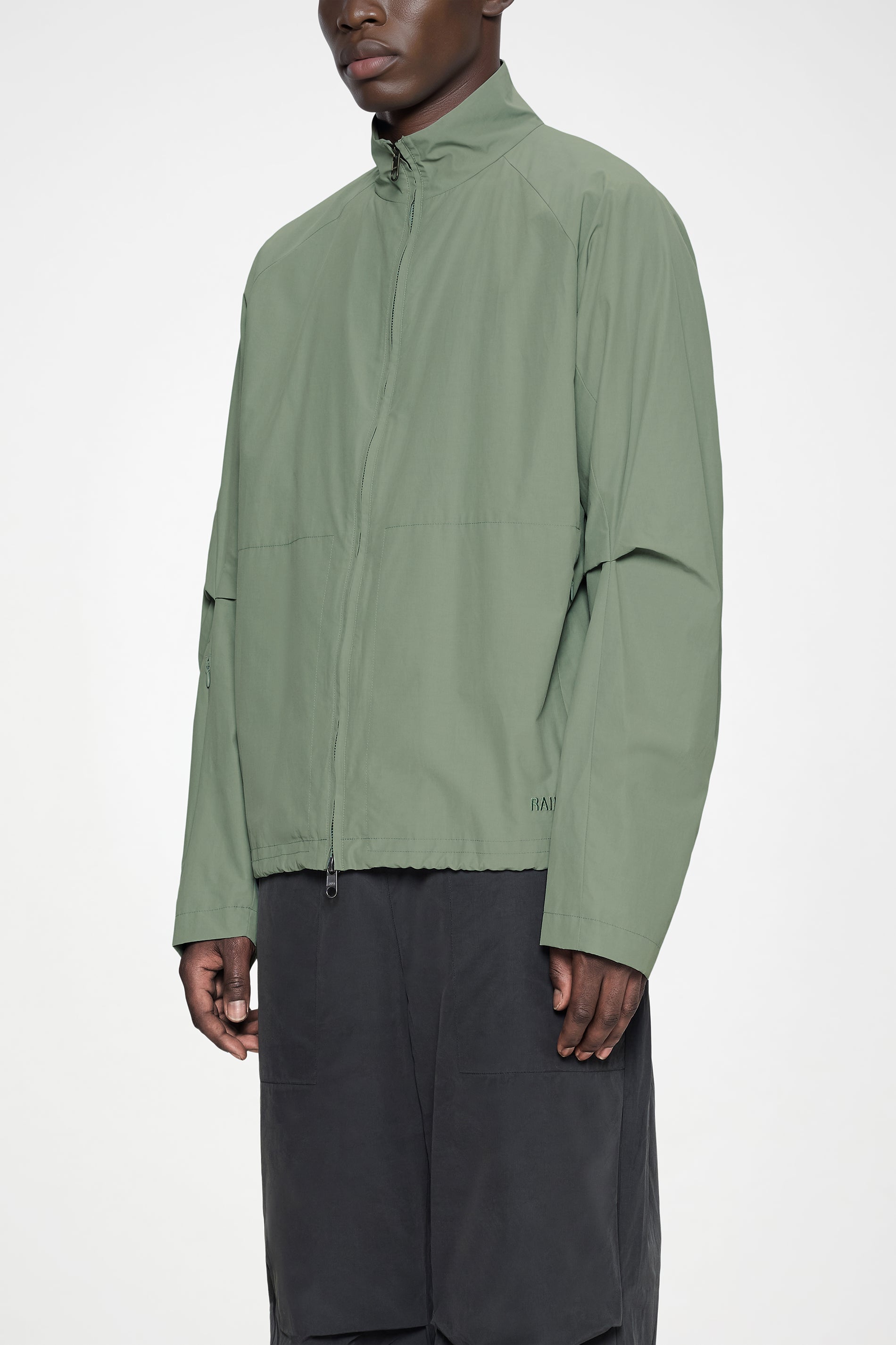 RAINS Light Woven Track Top Sage Jacket