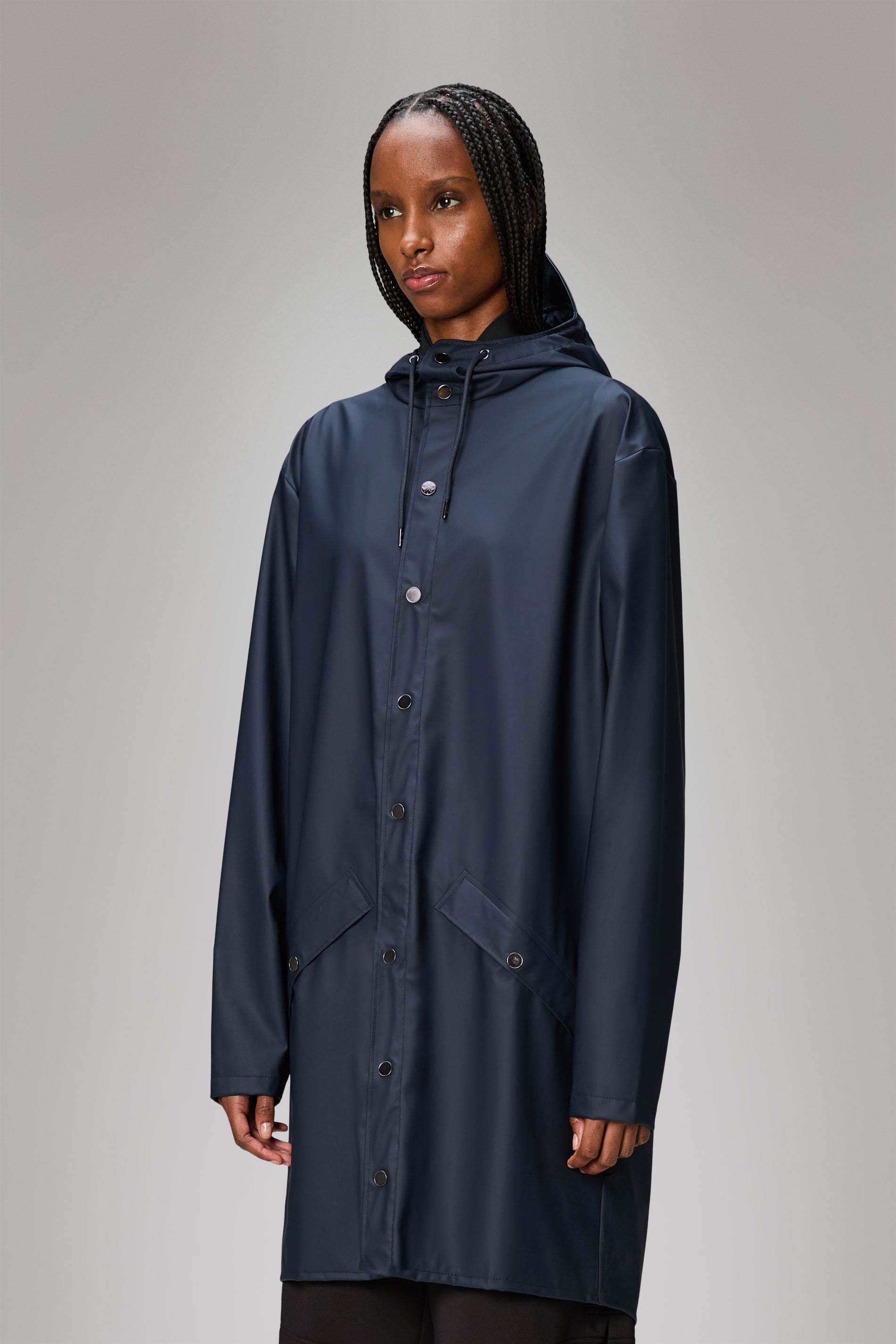 RAINS Long Jacket Navy Jacket