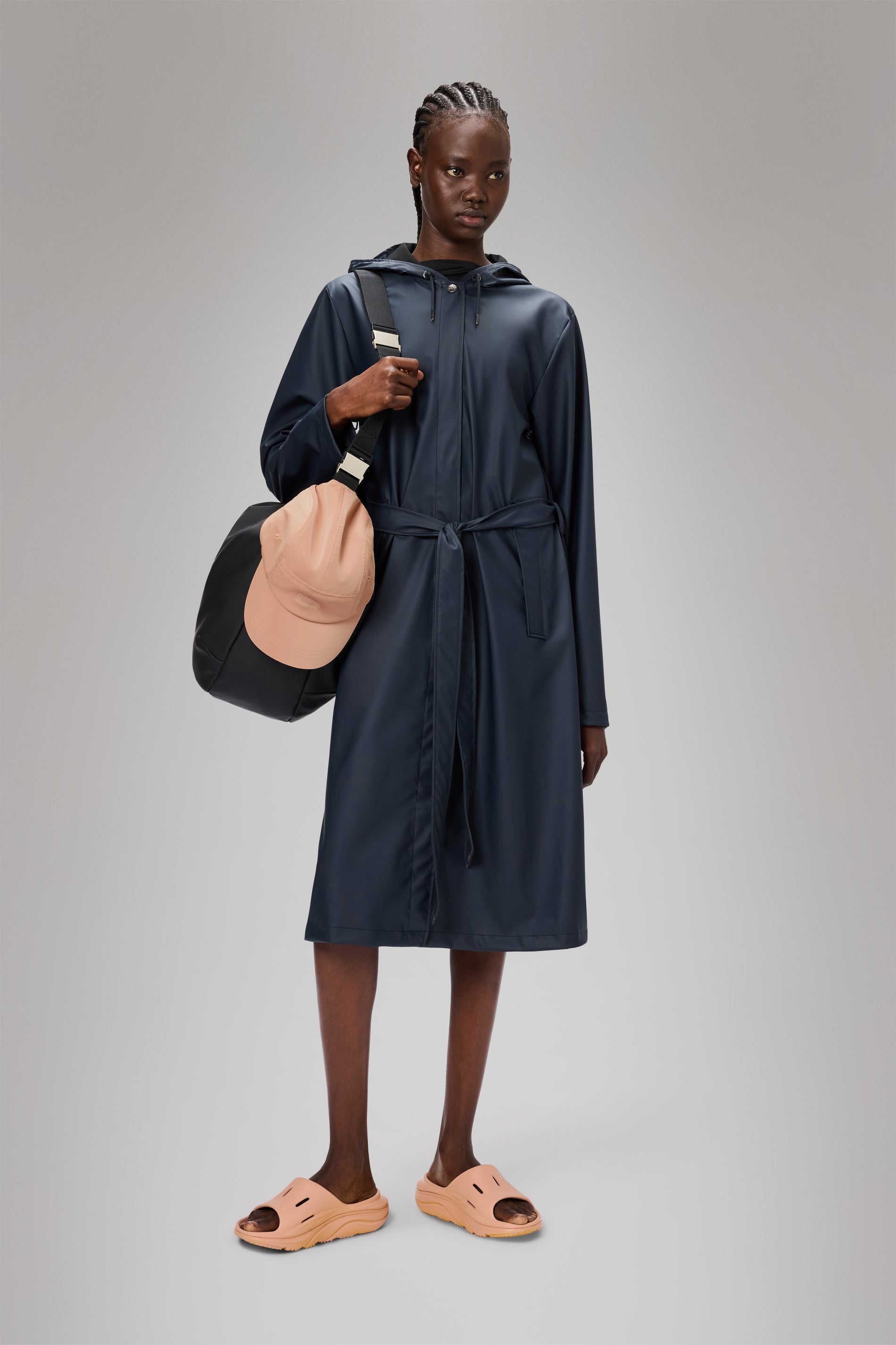 RAINS A-Line Longer W Jacket Navy Jacket