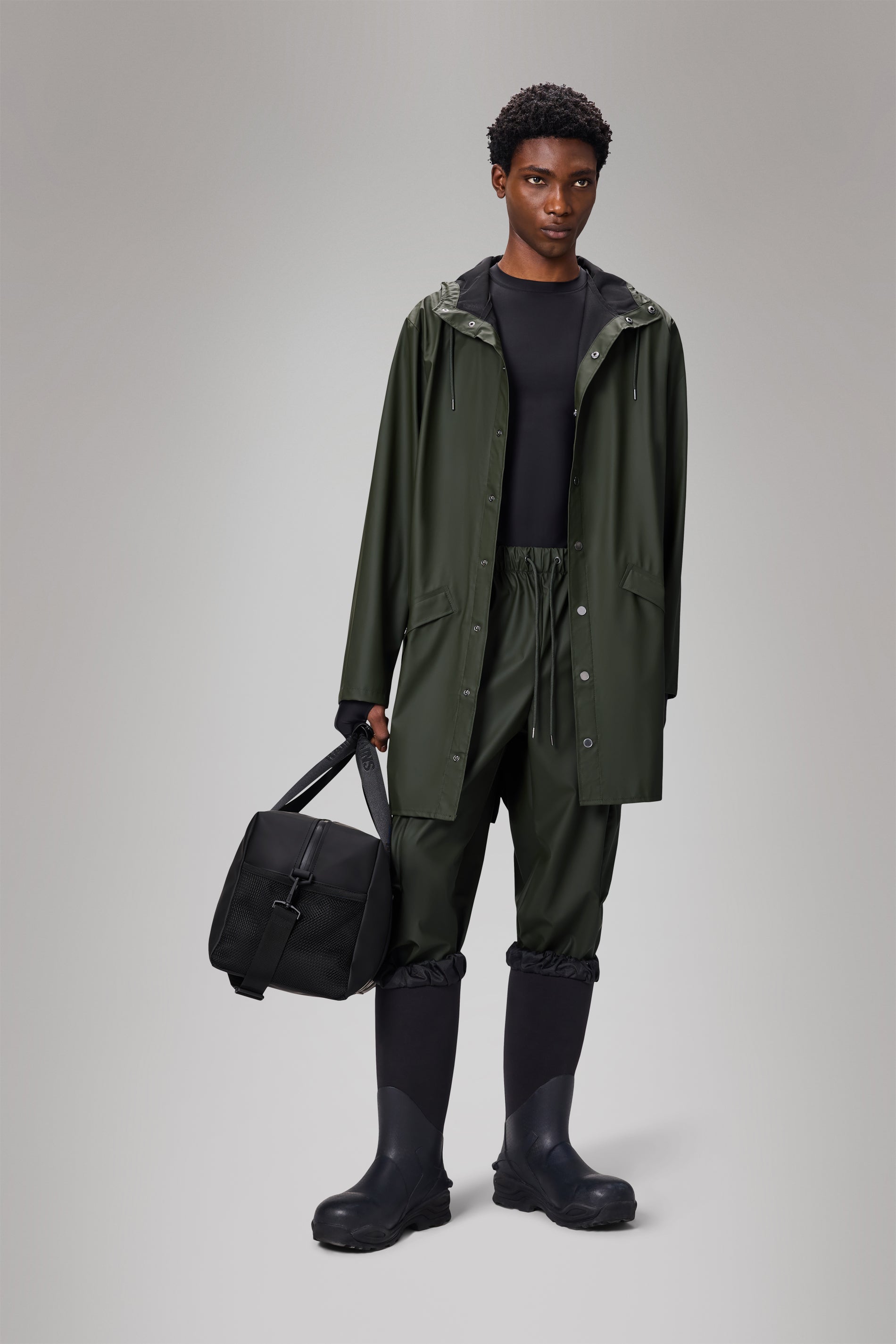 RAINS Long Jacket Green Jacket